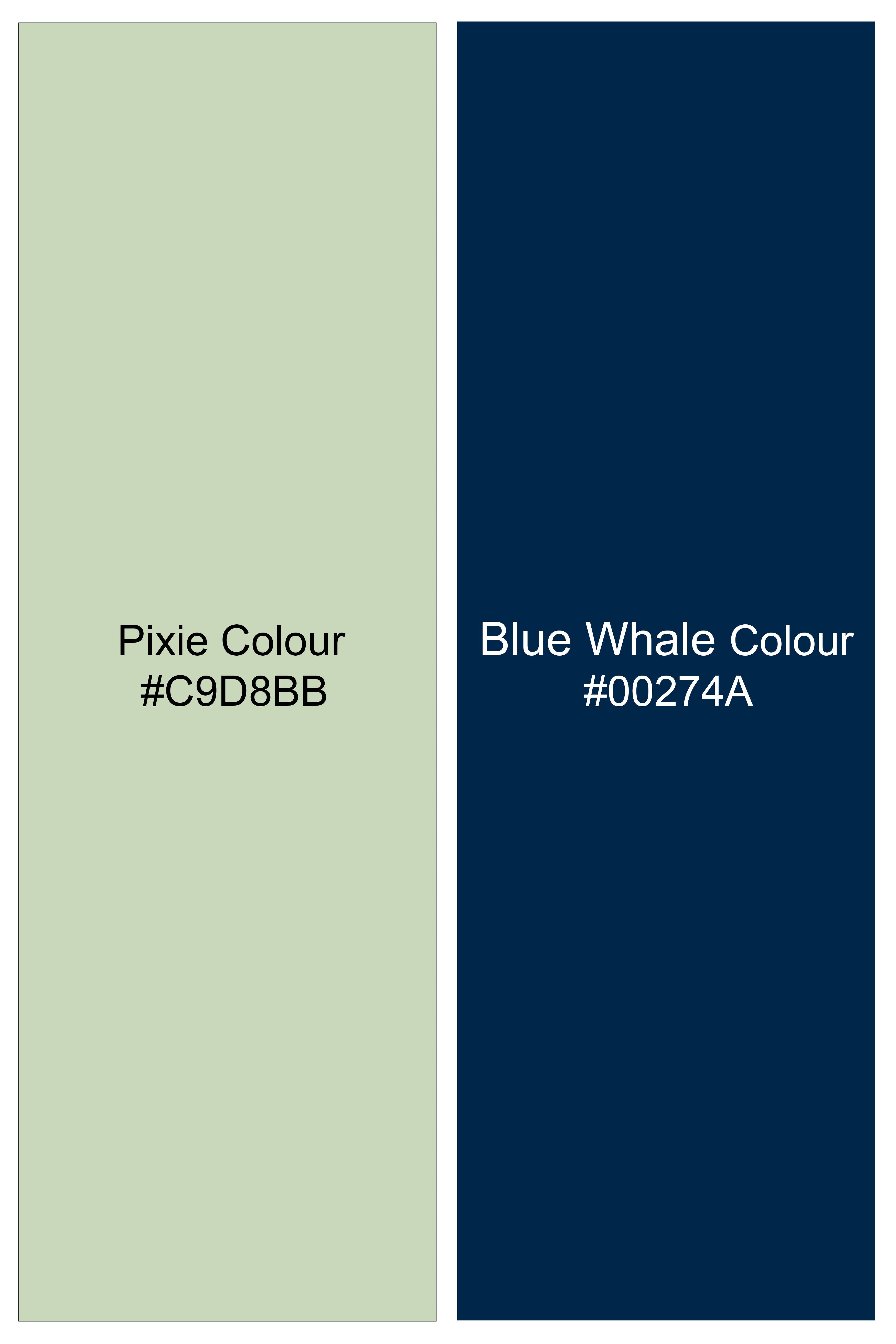 Pixie Green And Blue Whale Heavyweight Twill Premium Cotton Shirt