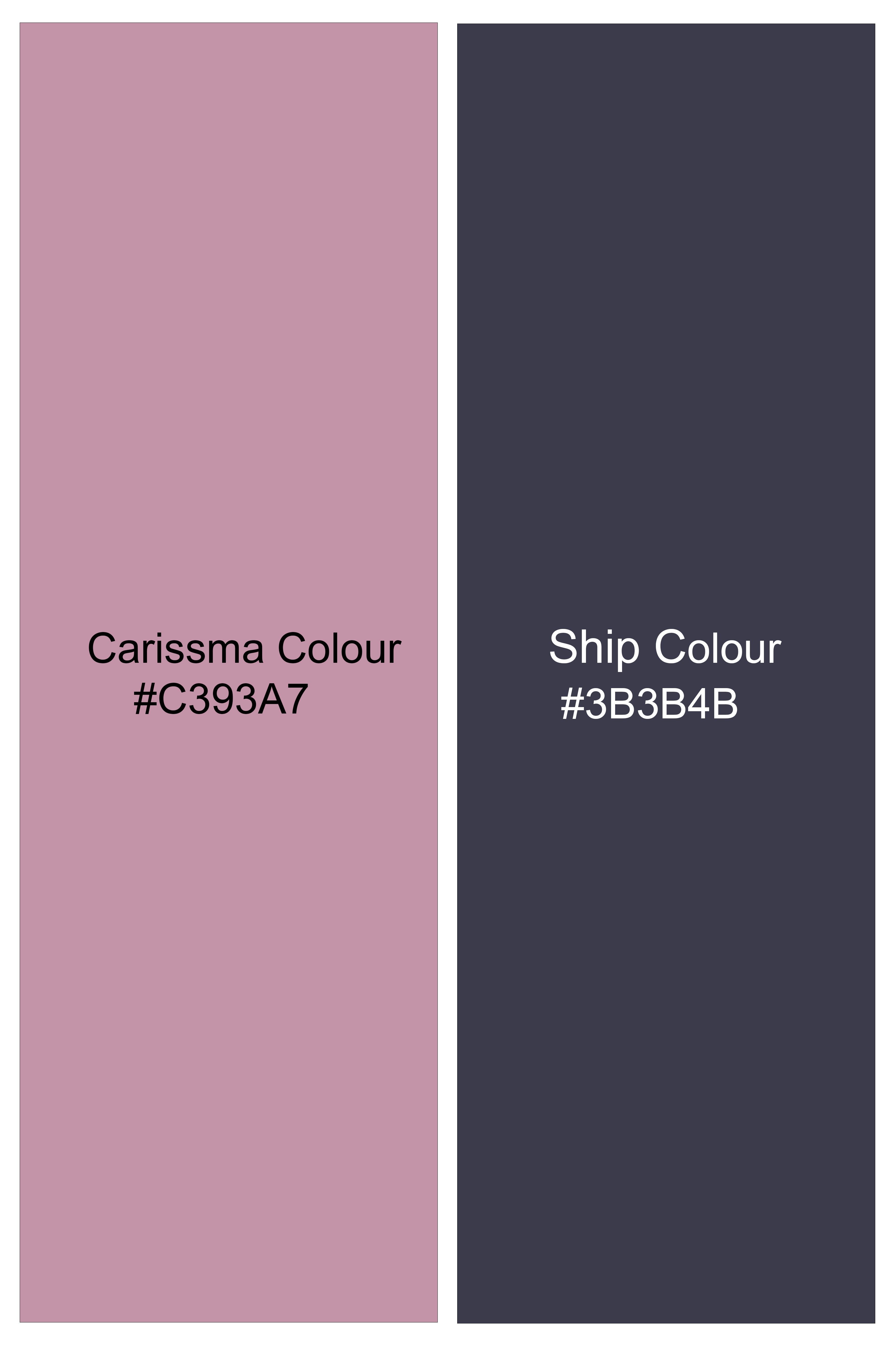 Voyage-Carissma Pink And Ship Gray Bandana Printed Super Soft Tencel Casual Shirt