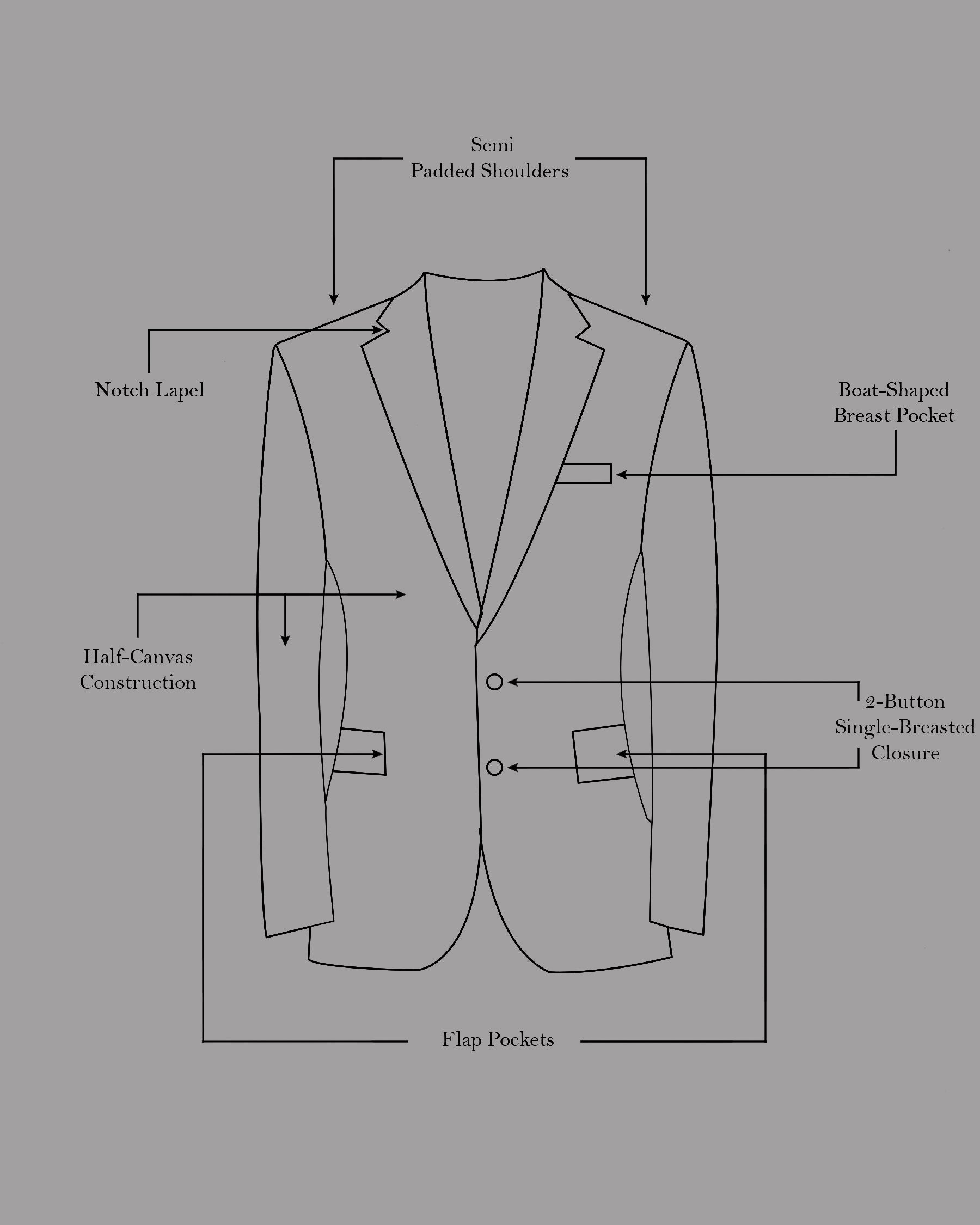 Charade Gray Single Breasted Wool Rich Designer Suit