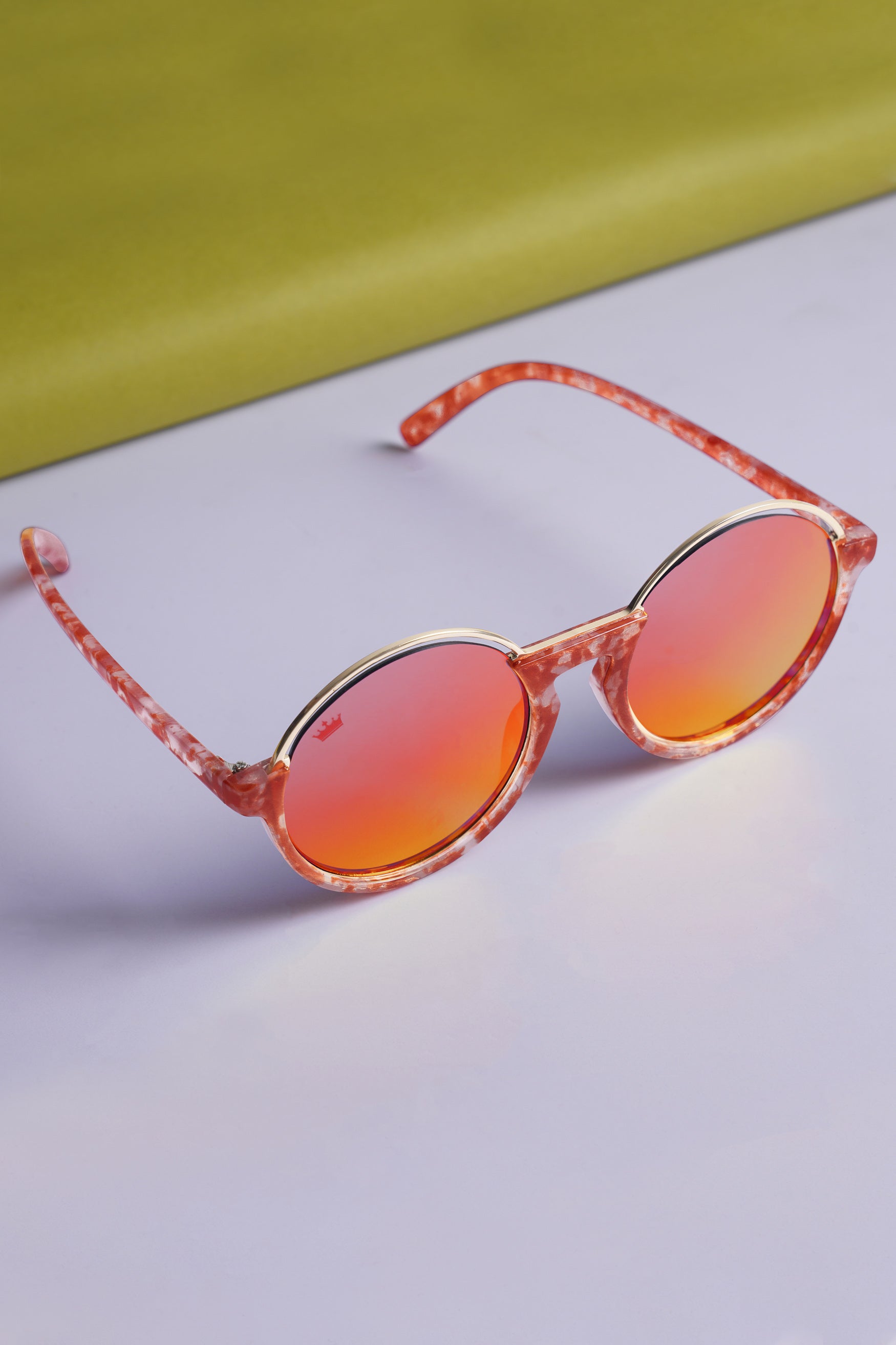 Peach French Crown Round-Shaped Women’s Sunglasses