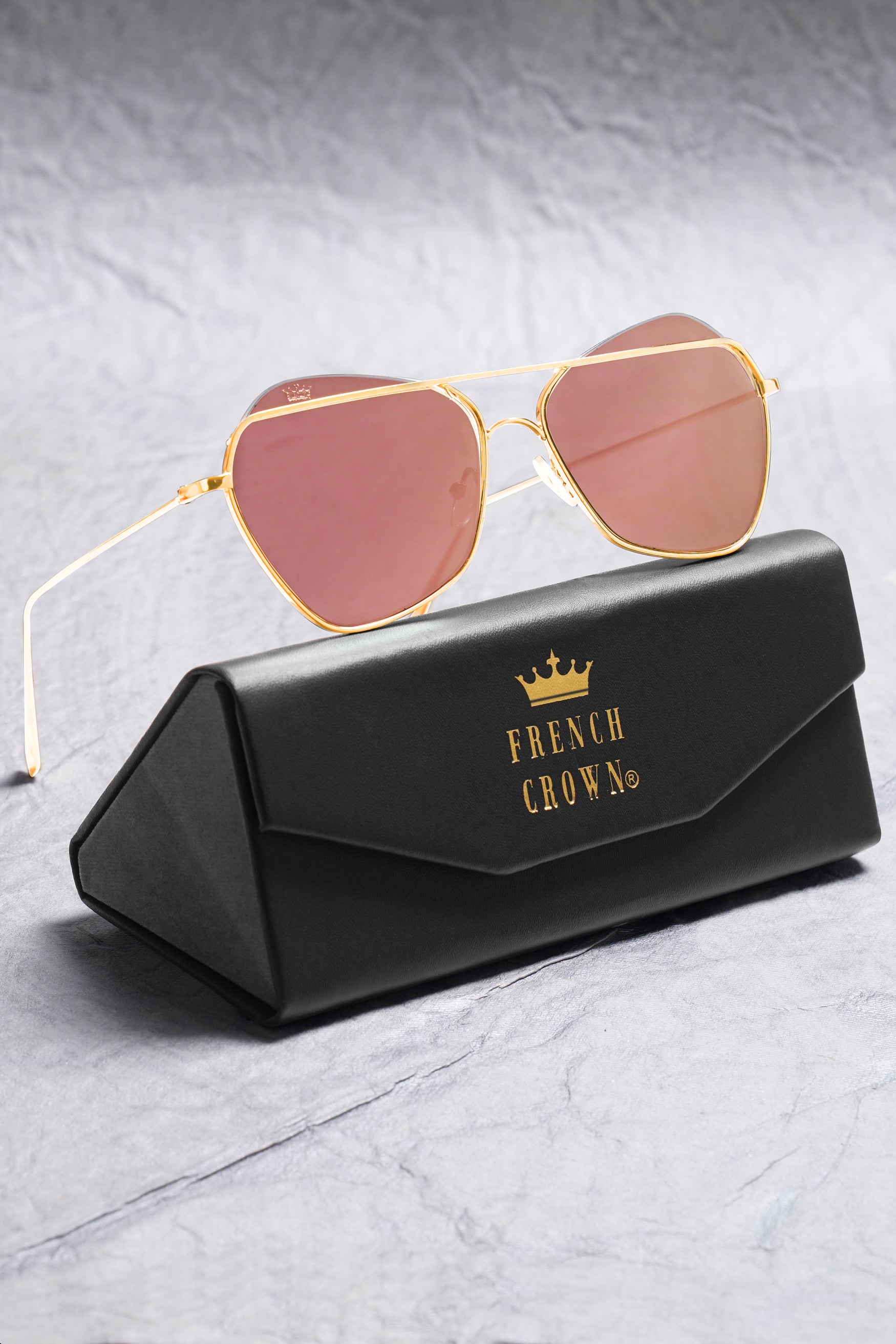 Dusty Pink French Crown Oversized Unisex Sunglasses