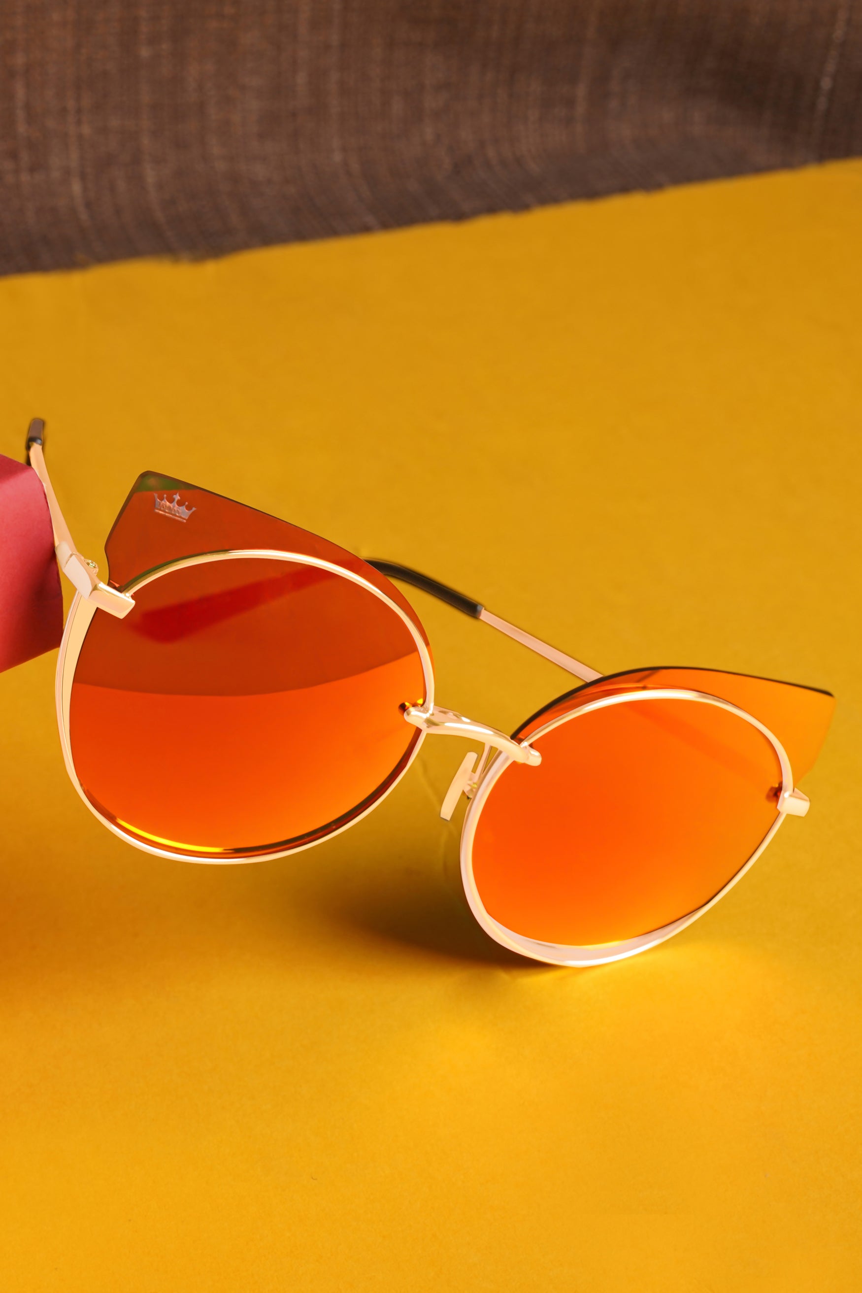 Golden Pink French Crown Cat Eye Women’s Sunglasses
