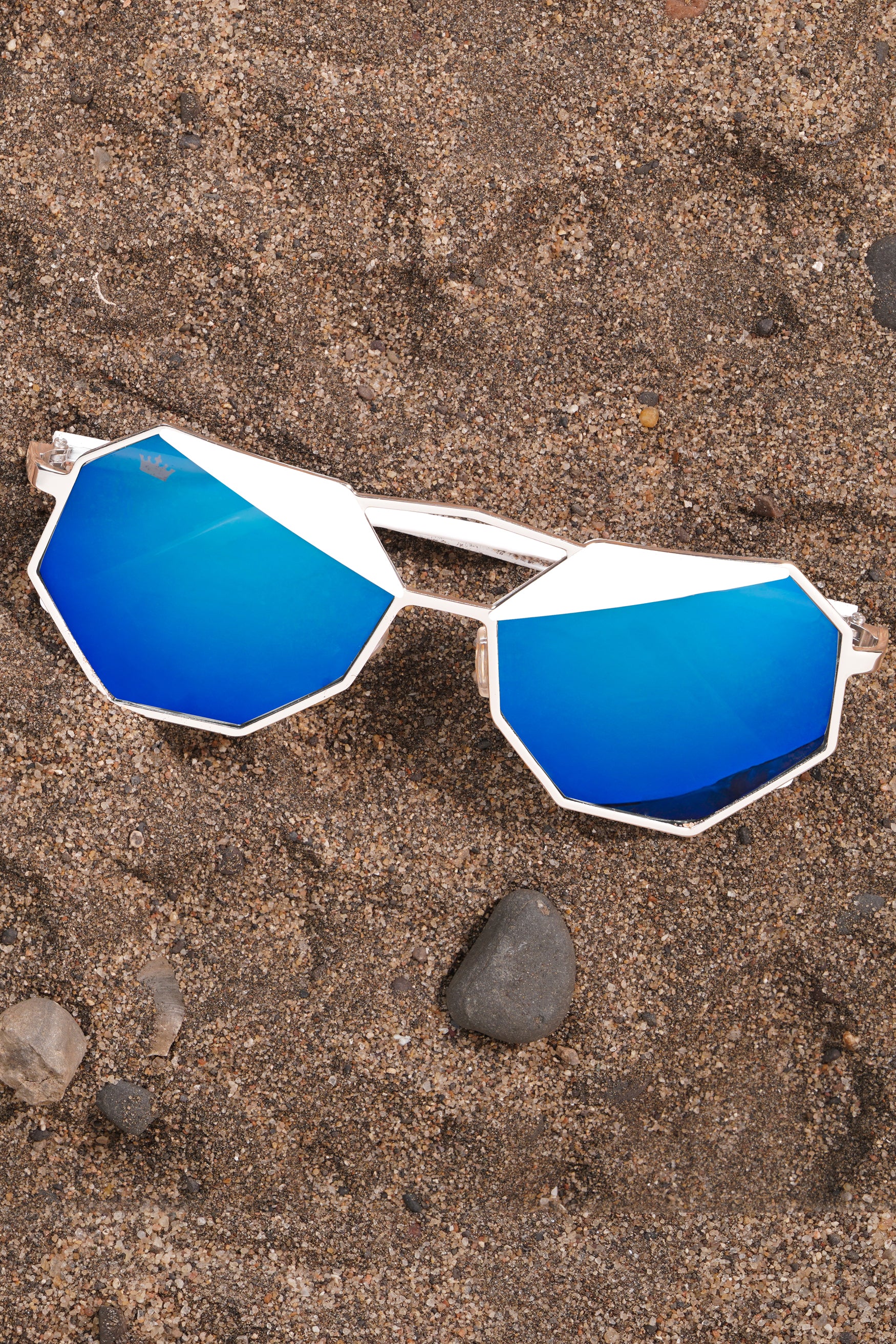 Royal Blue French Crown Oversized Unisex Sunglasses