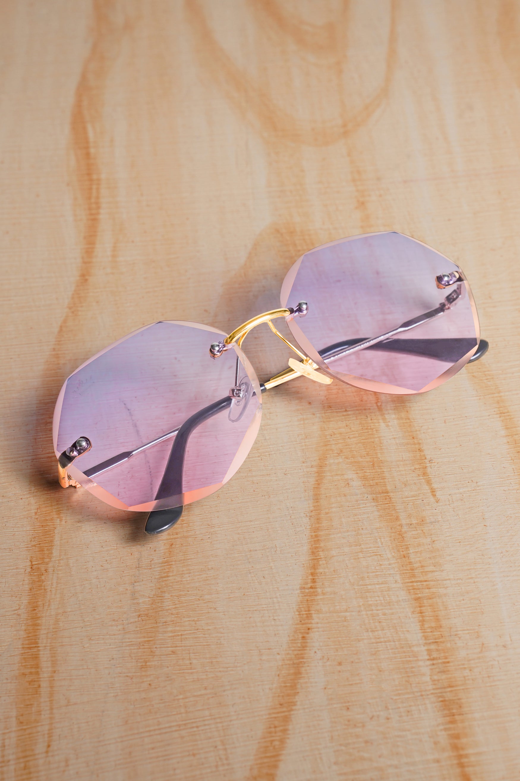 Navy With Dusty Pink French Crown Oversized Unisex Sunglasses