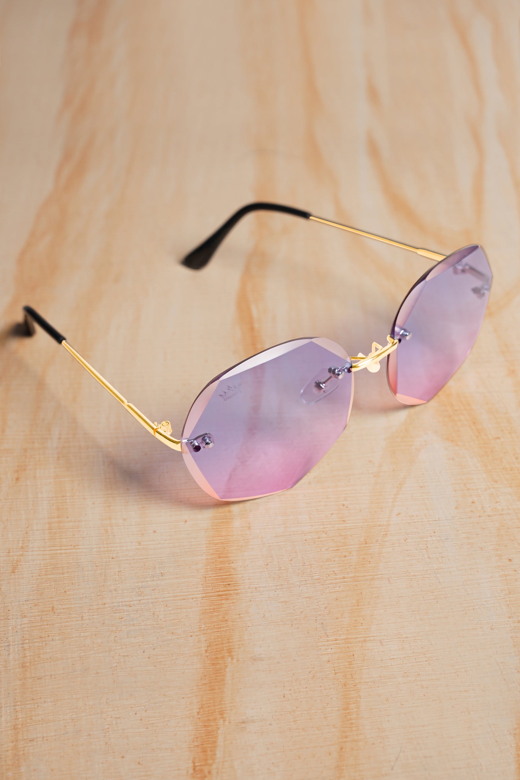 Navy With Dusty Pink French Crown Oversized Unisex Sunglasses