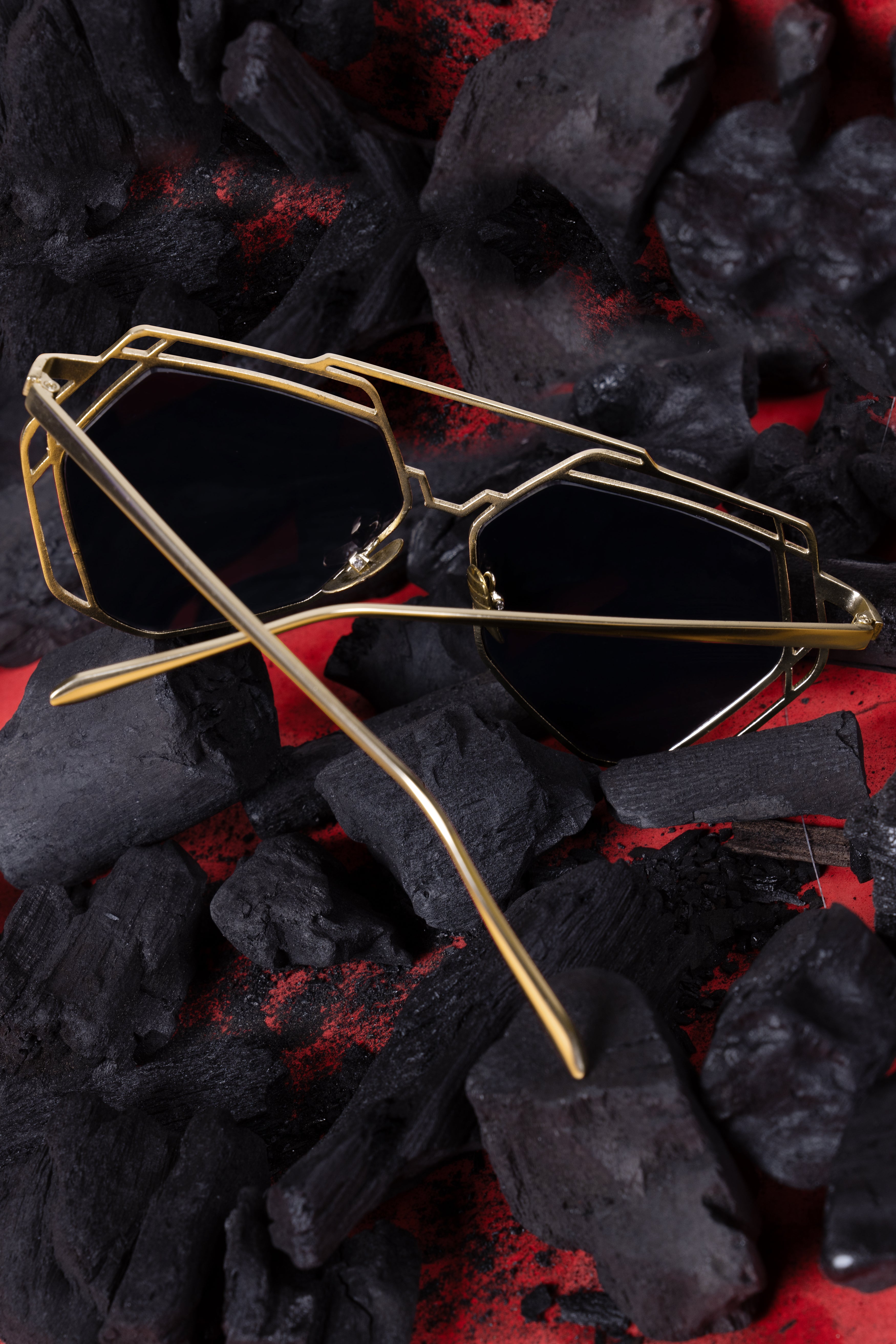 Rose Gold French Crown Full Rim Unisex Sunglasses