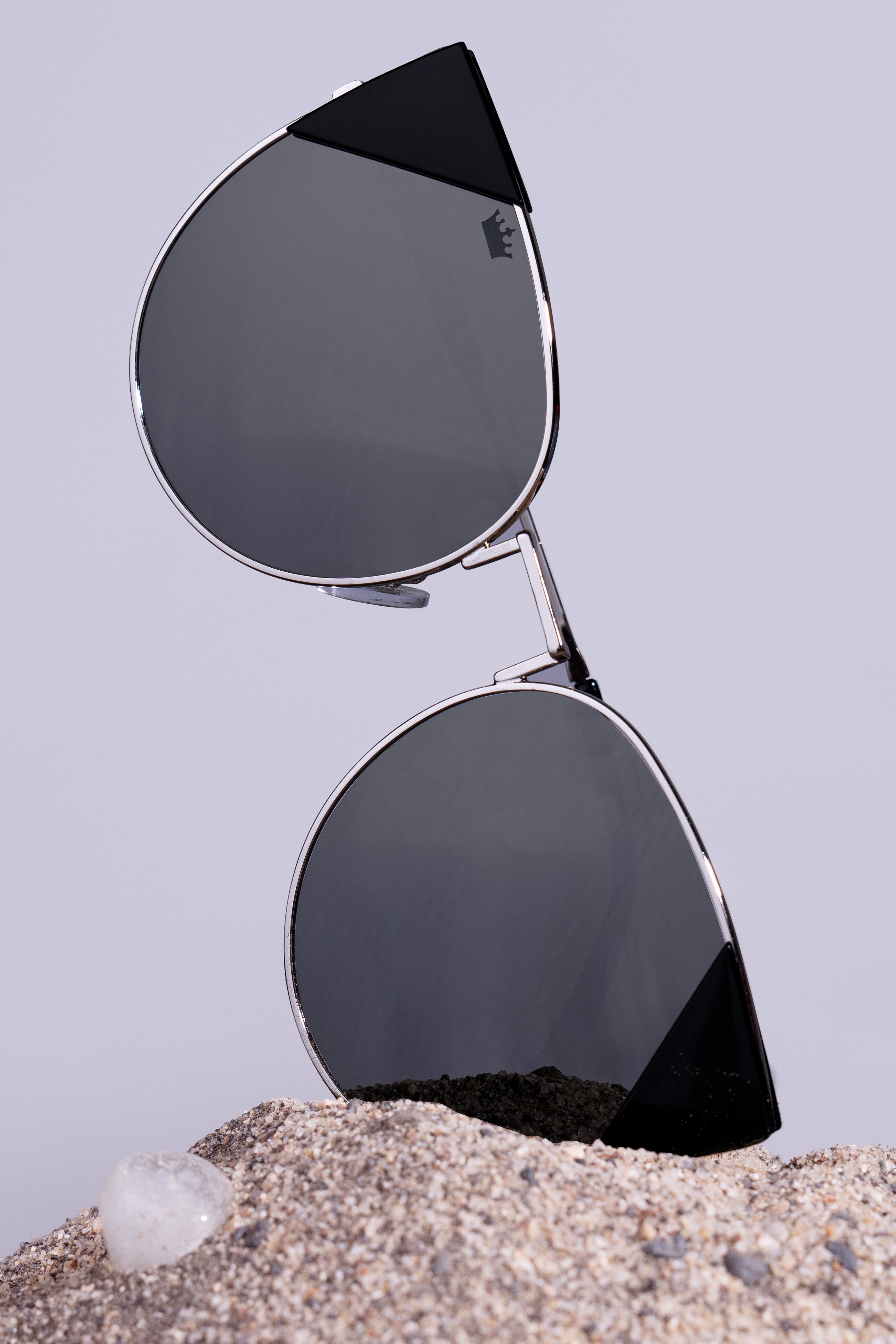 Pewter Gray French Crown Cat Eye Unisex Sunglasses
