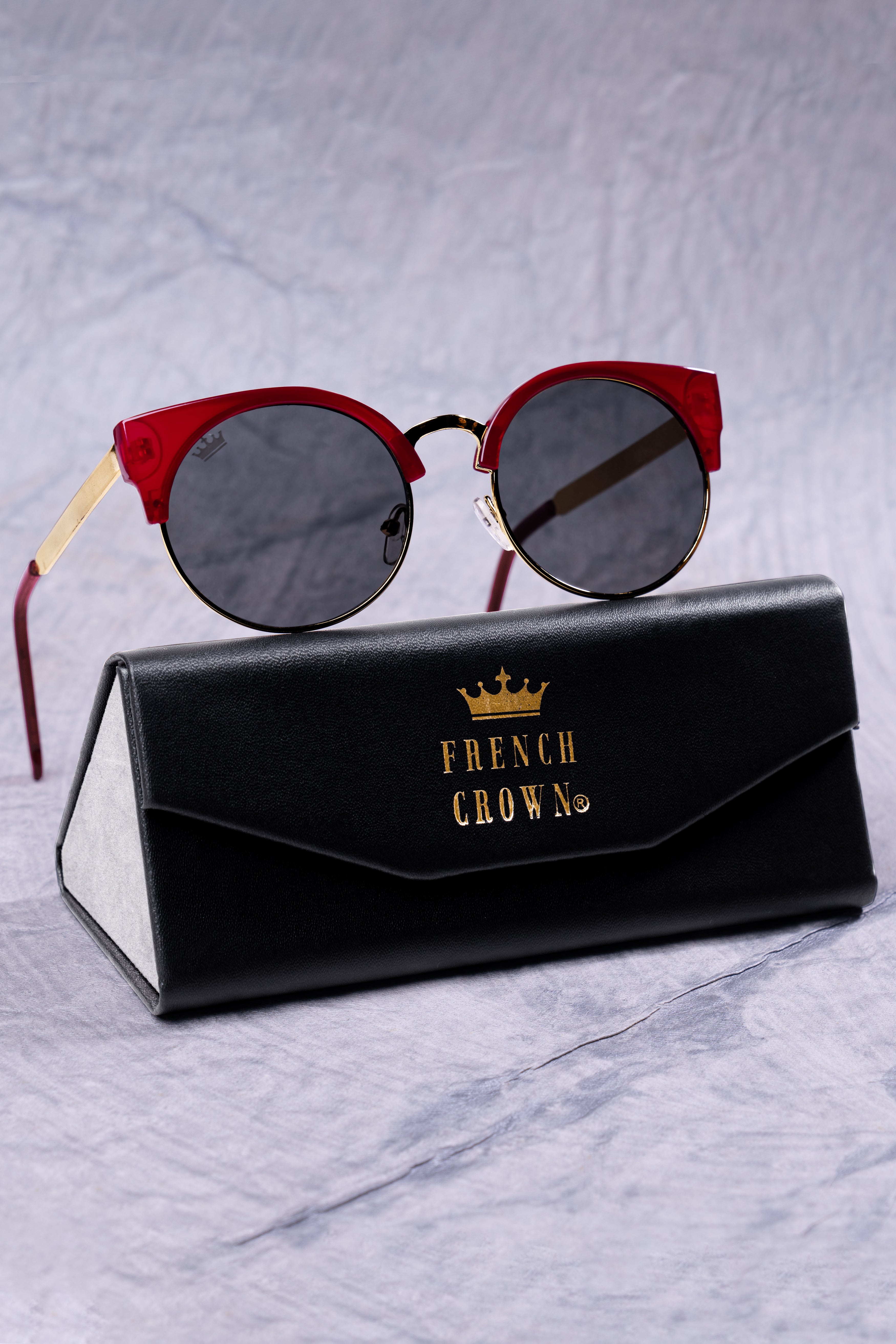 Coal Black French Crown Cat Eye Women’S Sunglasses