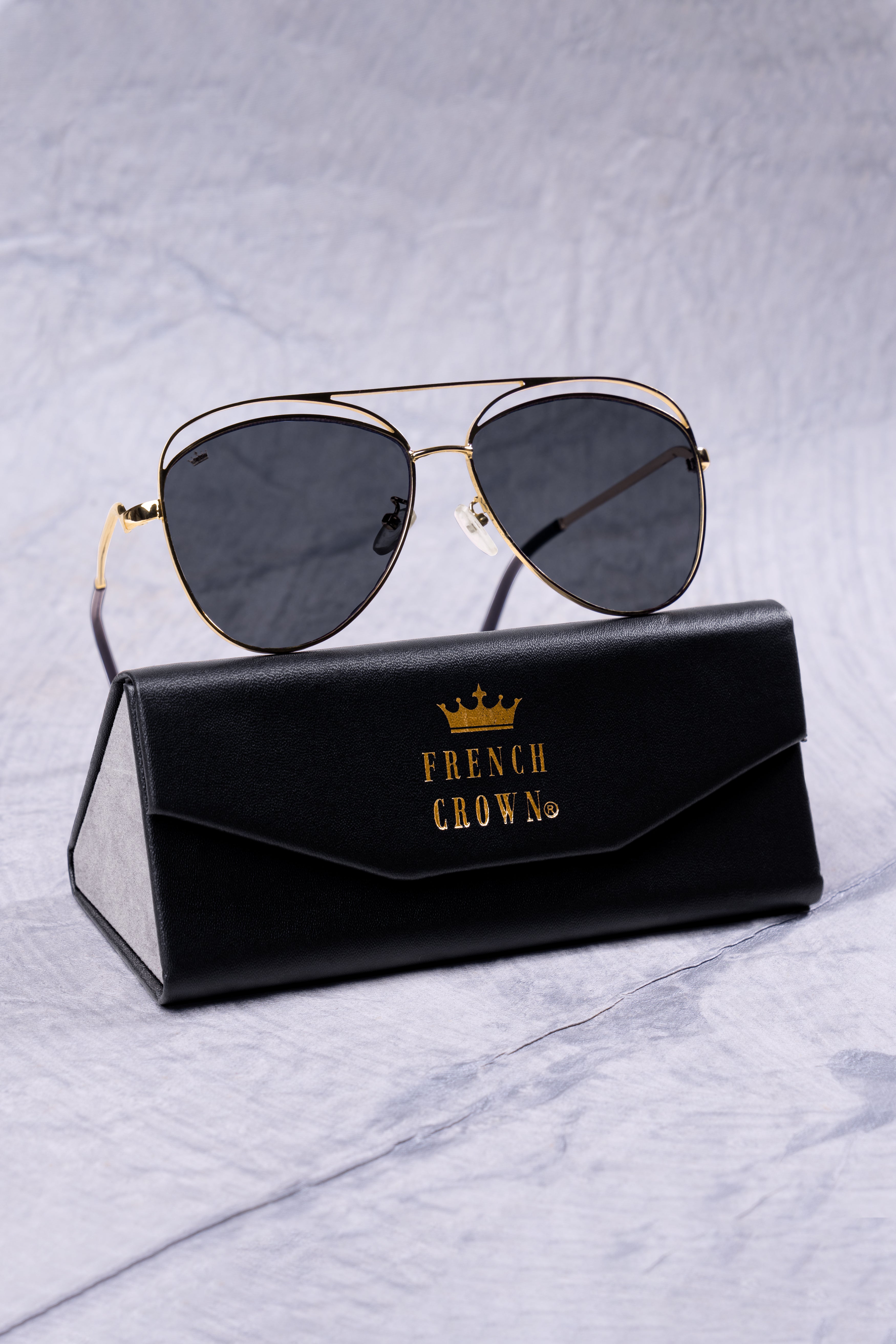 Lava Blue French Crown Aviator Unisex Sunglasses