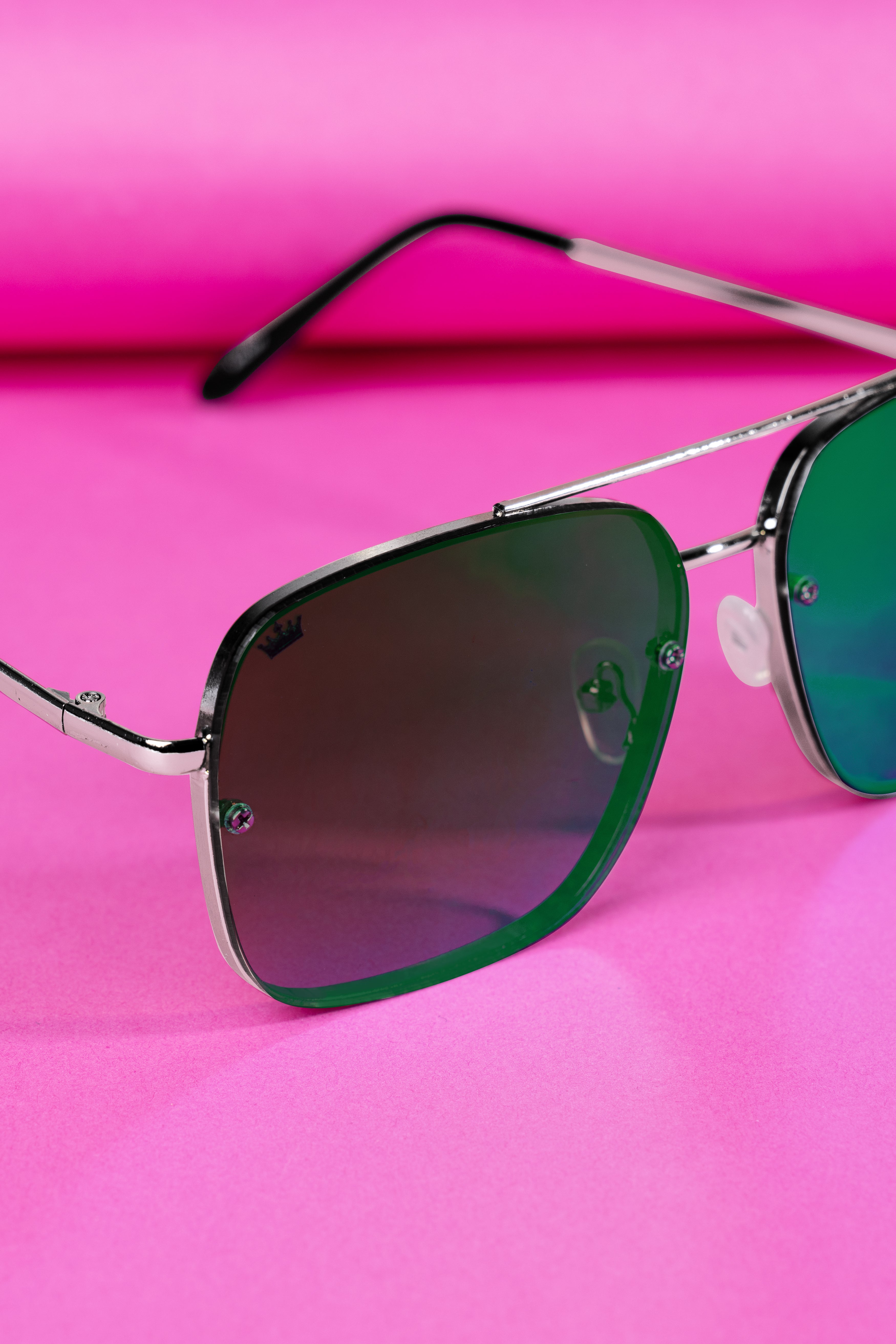 Shamrock Neon French Crown Square Unisex Sunglasses