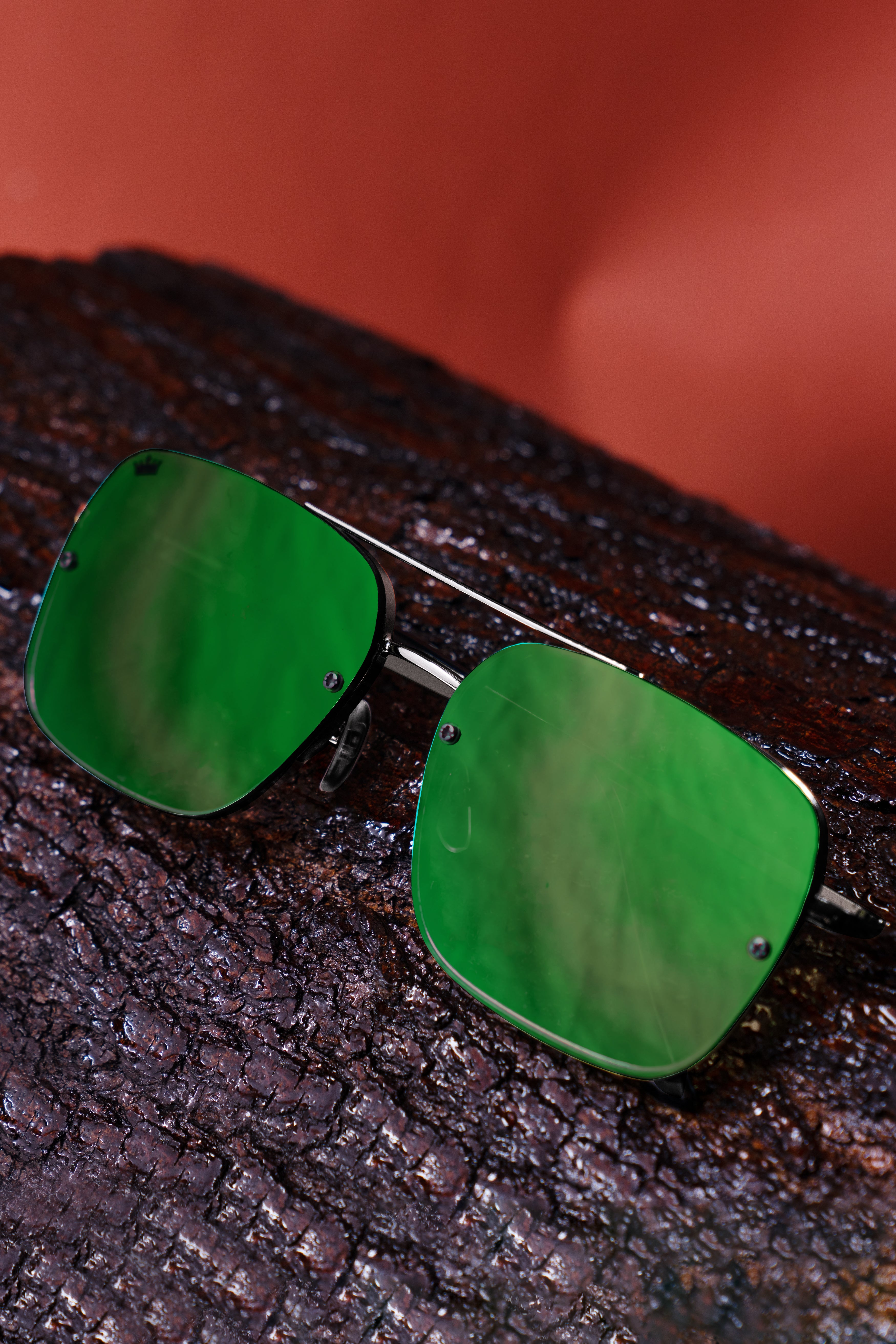 Shamrock Neon French Crown Square Unisex Sunglasses