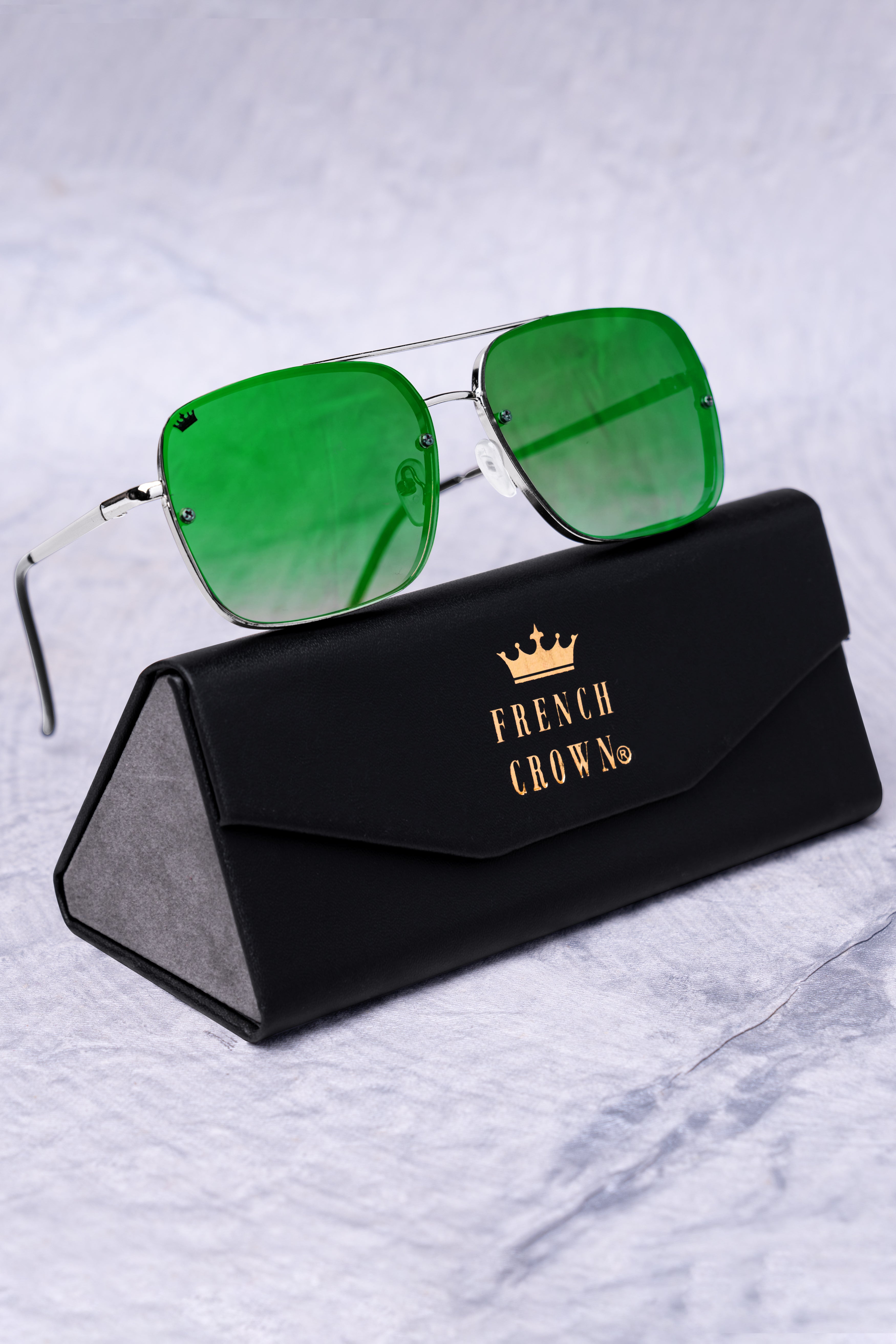 Shamrock Neon French Crown Square Unisex Sunglasses