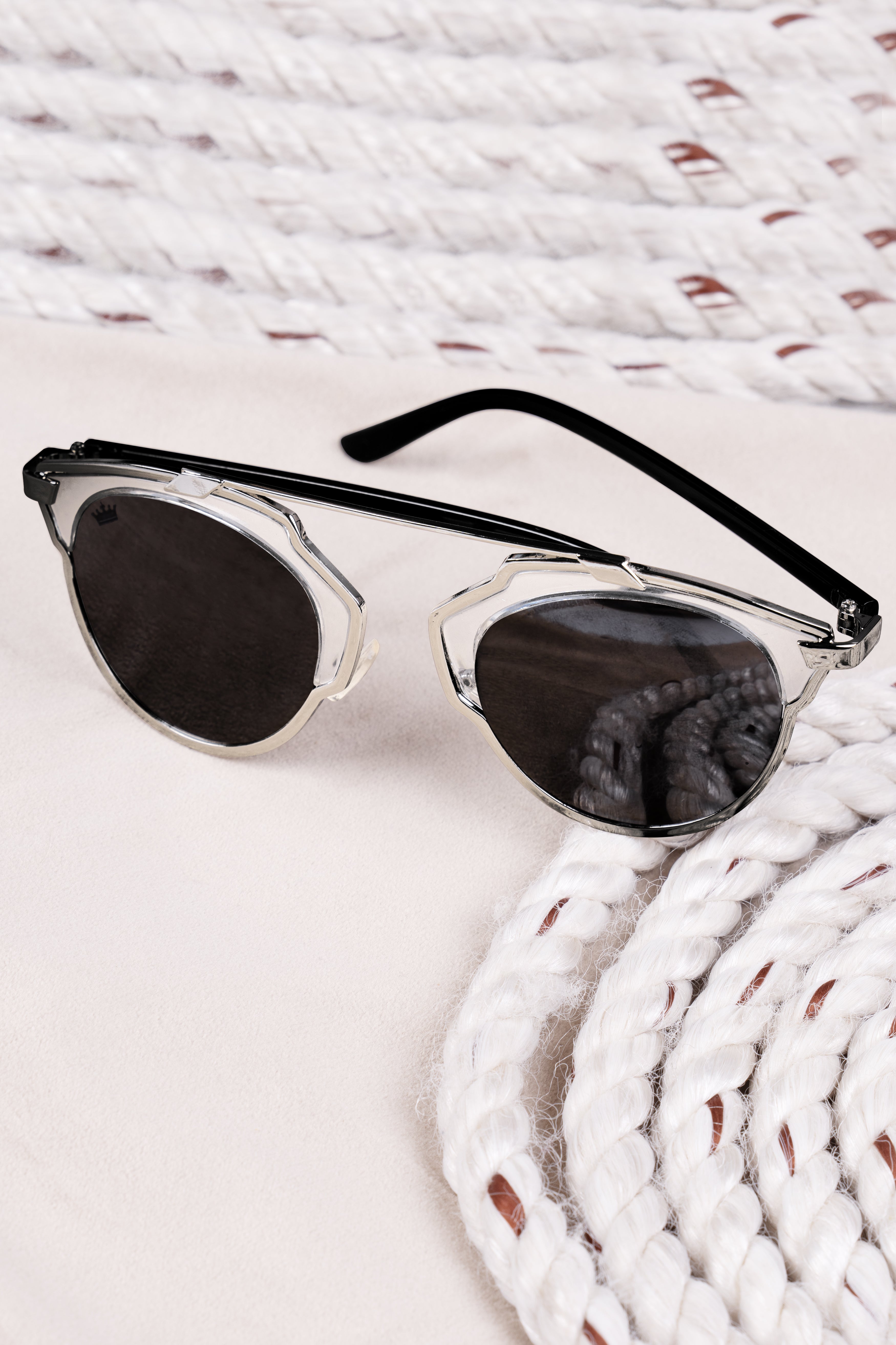 Charcoal Gray French Crown Full Rim Unisex Sunglasses
