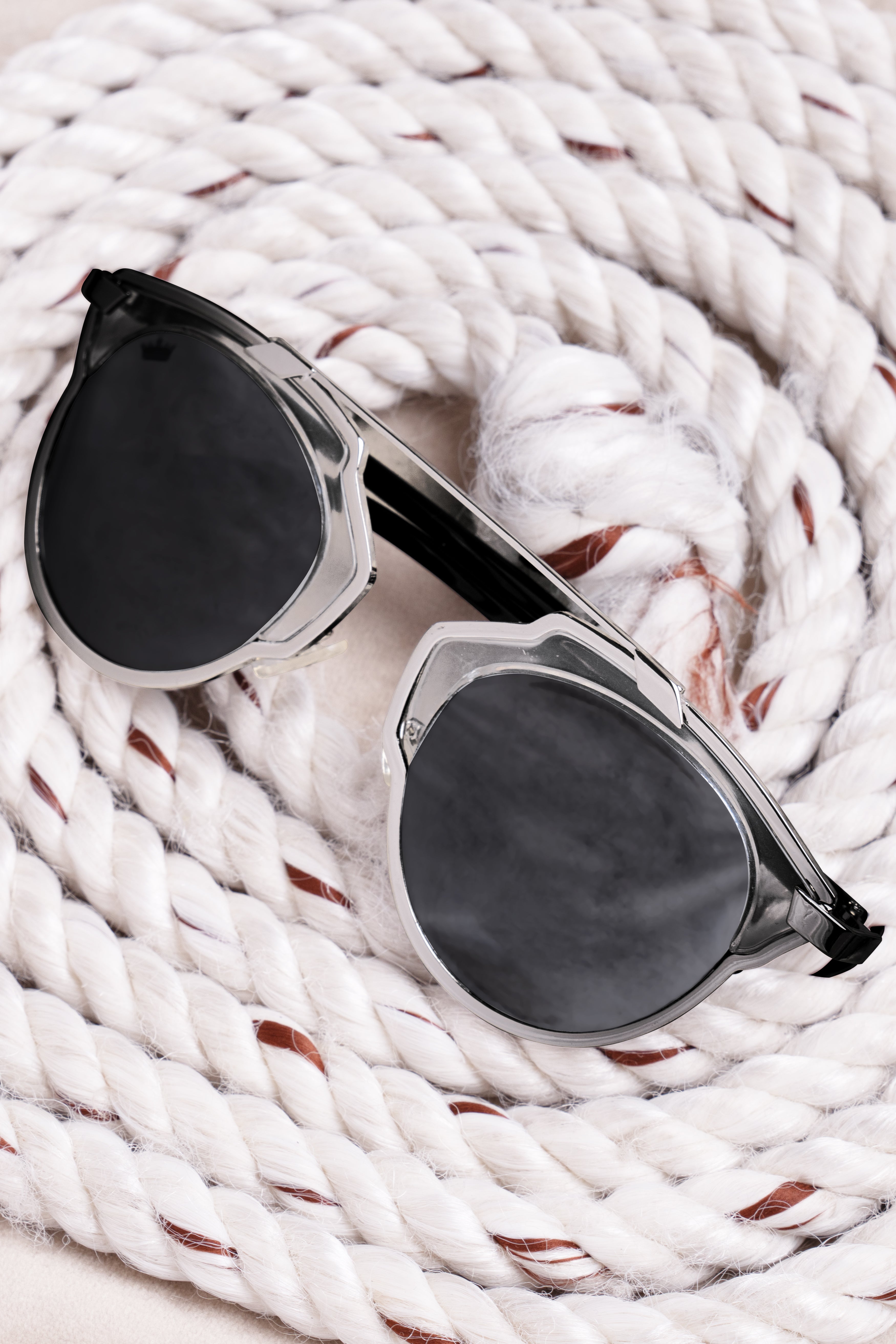 Charcoal Gray French Crown Full Rim Unisex Sunglasses