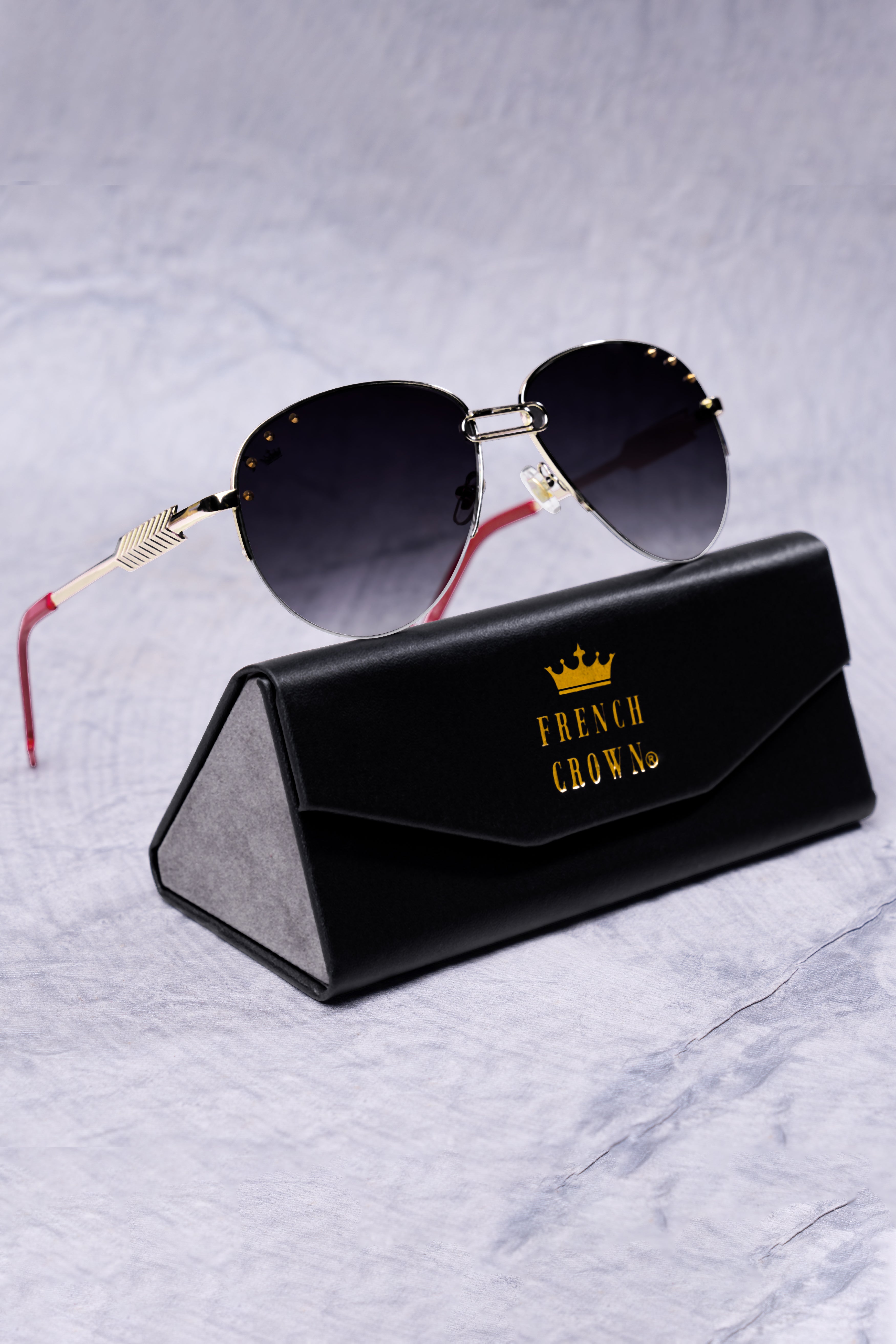 Violent Blue French Crown Aviator Unisex Sunglasses