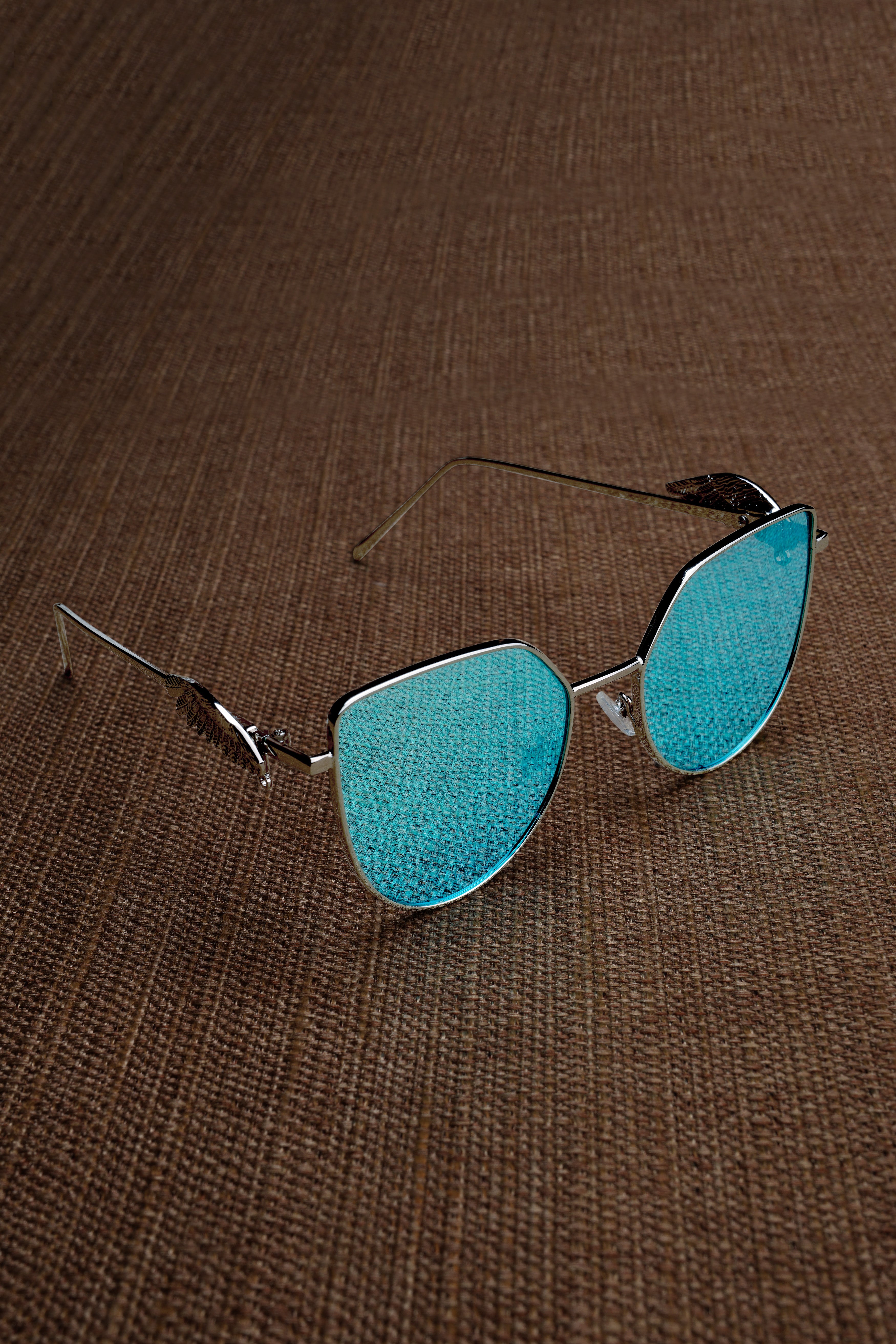 Aureice-Arctic Blue French Crown Cat Eye Unisex Sunglasses