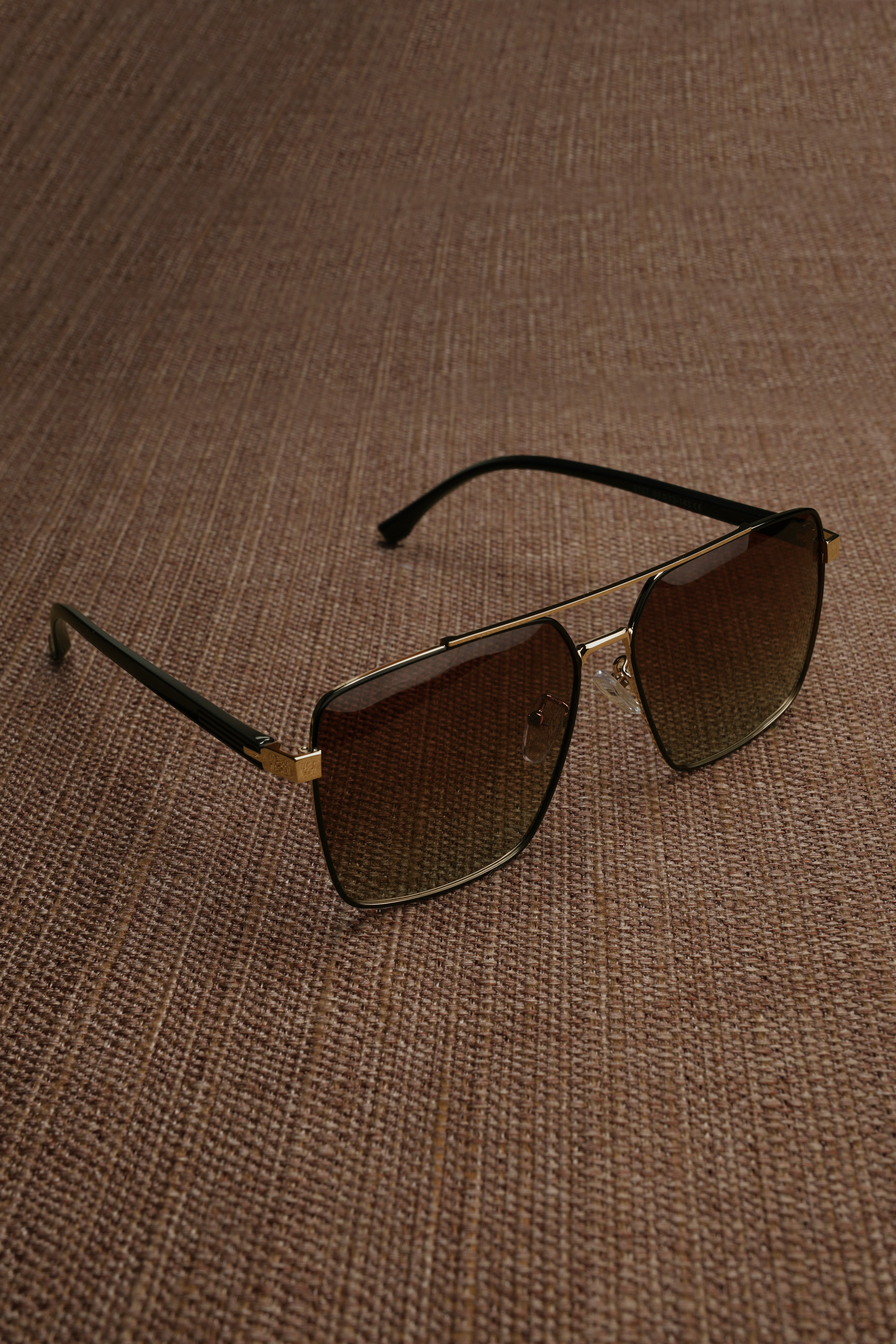 Caffivon-Espresso Brown French Crown Aviator Unisex Sunglasses