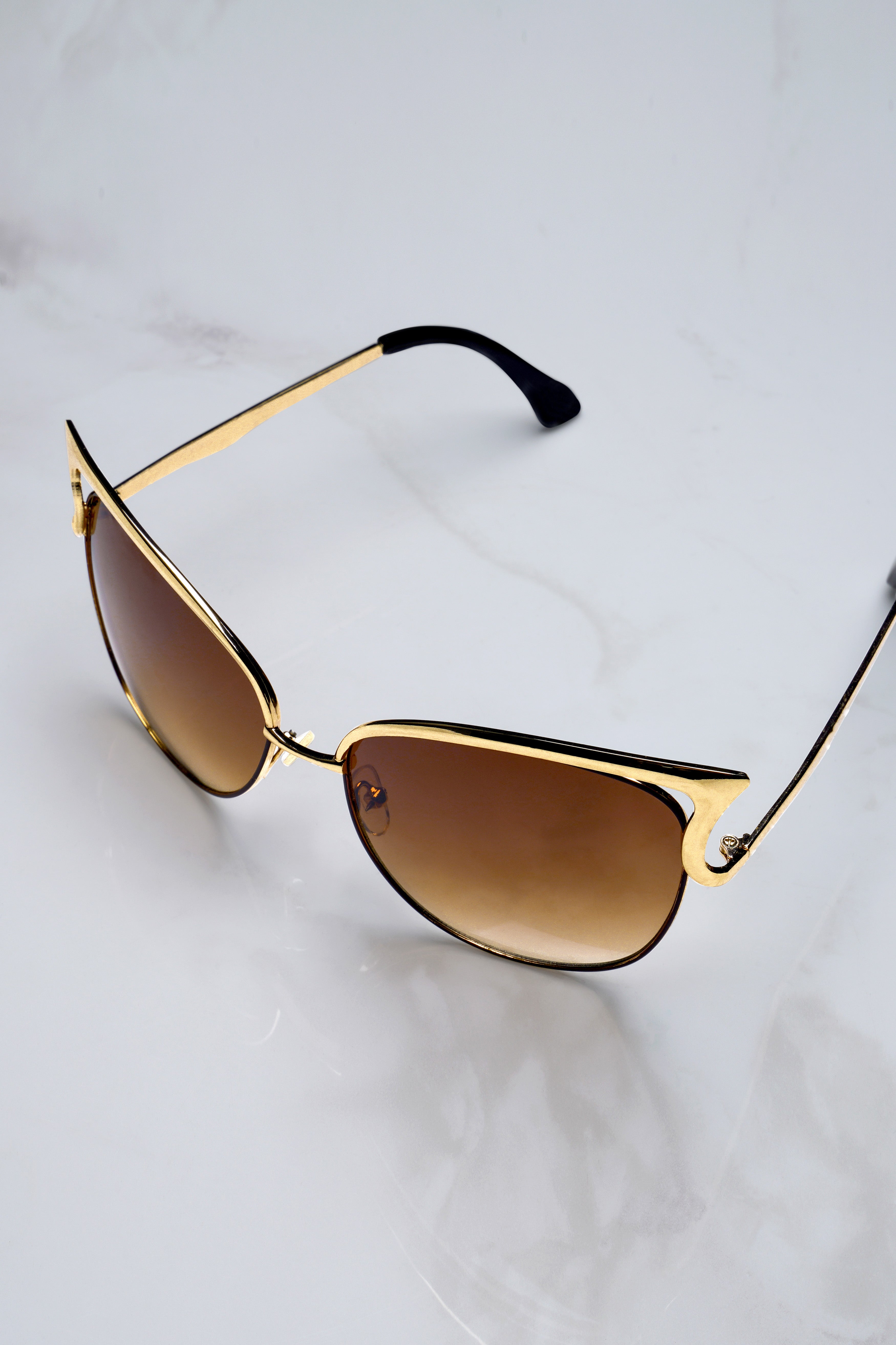 Aurecat-Mocha Bronze French Crown Cat Eye Unisex Sunglasses