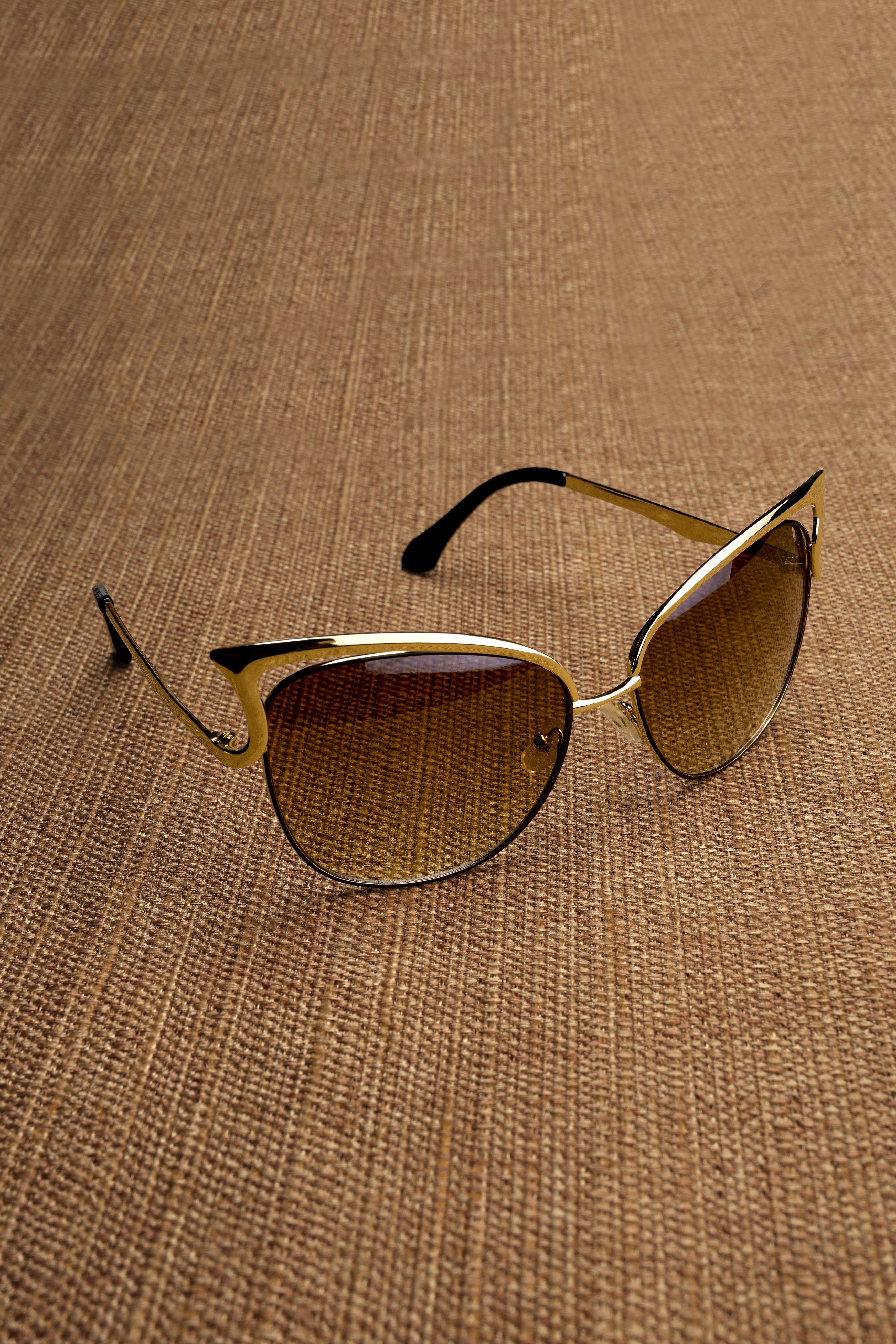 Aurecat-Mocha Bronze French Crown Cat Eye Unisex Sunglasses