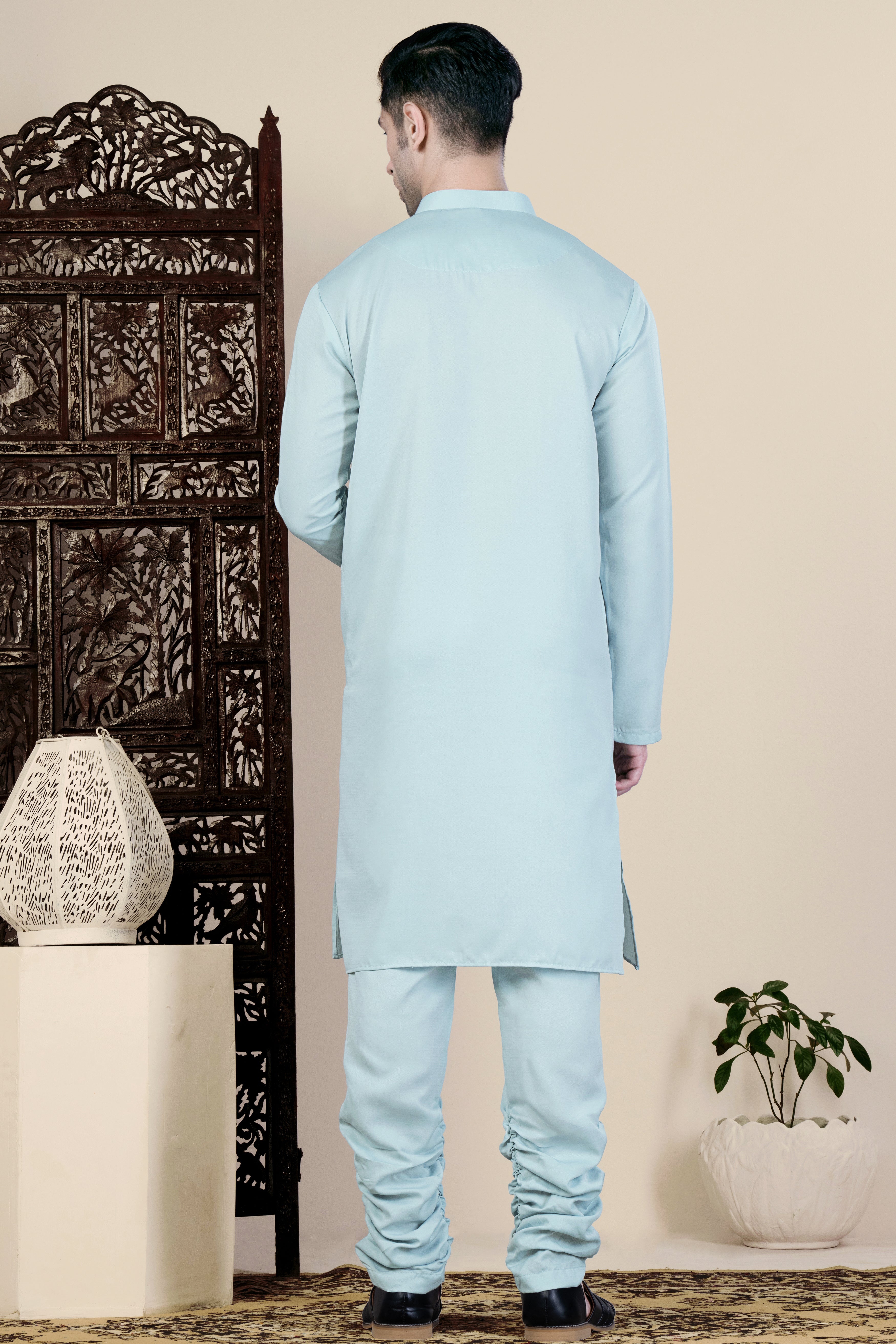 Celeste Blue Viscose Designer Kurta