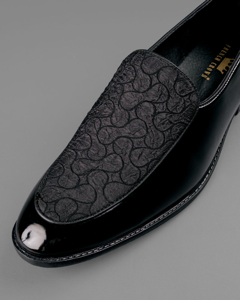 Jade Black Swirl Patterned Loafer/Moccasins Shoes