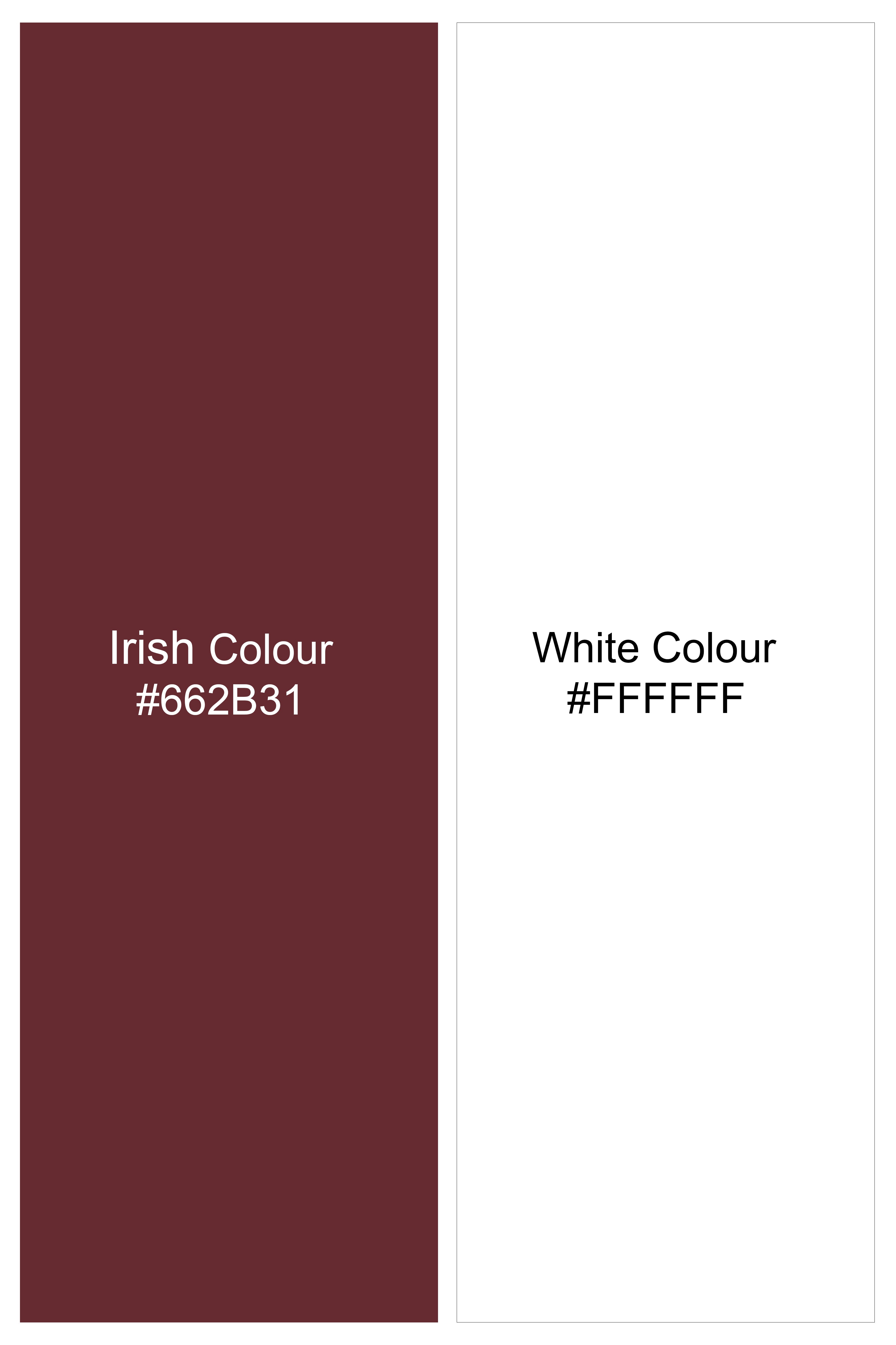 Irish Maroon and Cream Thread Embroidered Indo-Western Set with Koti