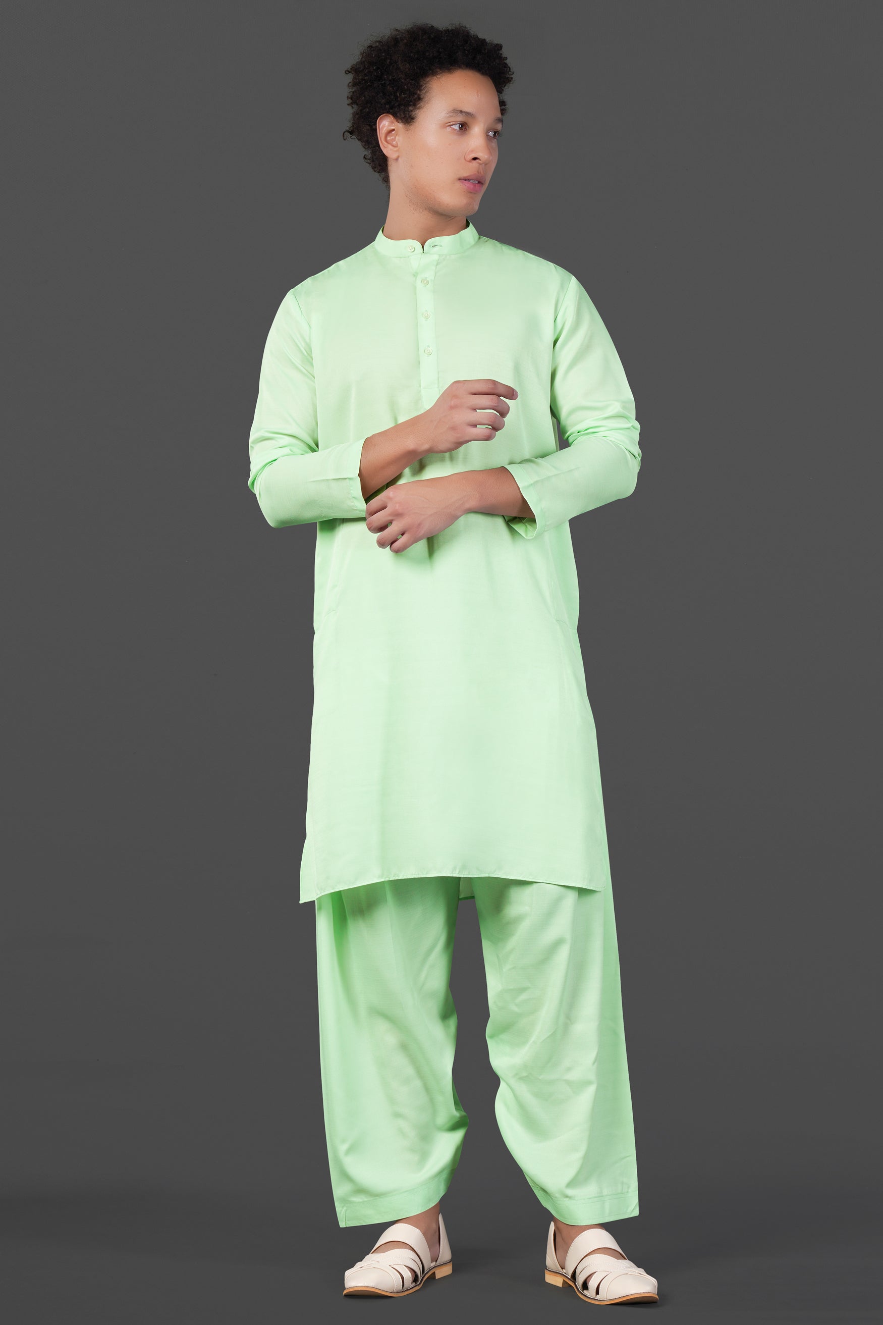 Merino Cream with Alpine Brown Multicolour Sequin Embroidered Indo-Western Sherwani