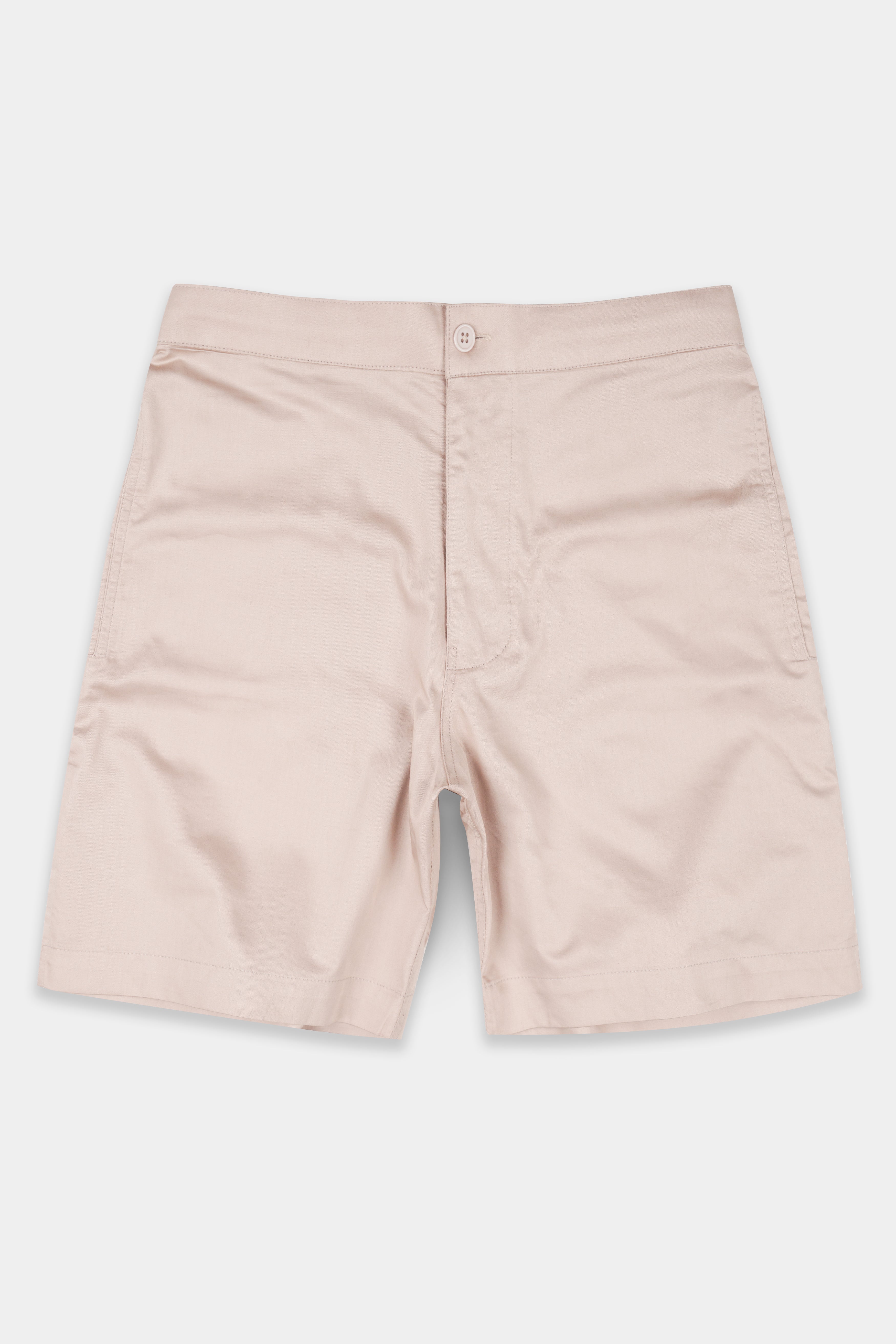 Oyster Beige Subtle Sheen Super Soft Premium Cotton Shorts