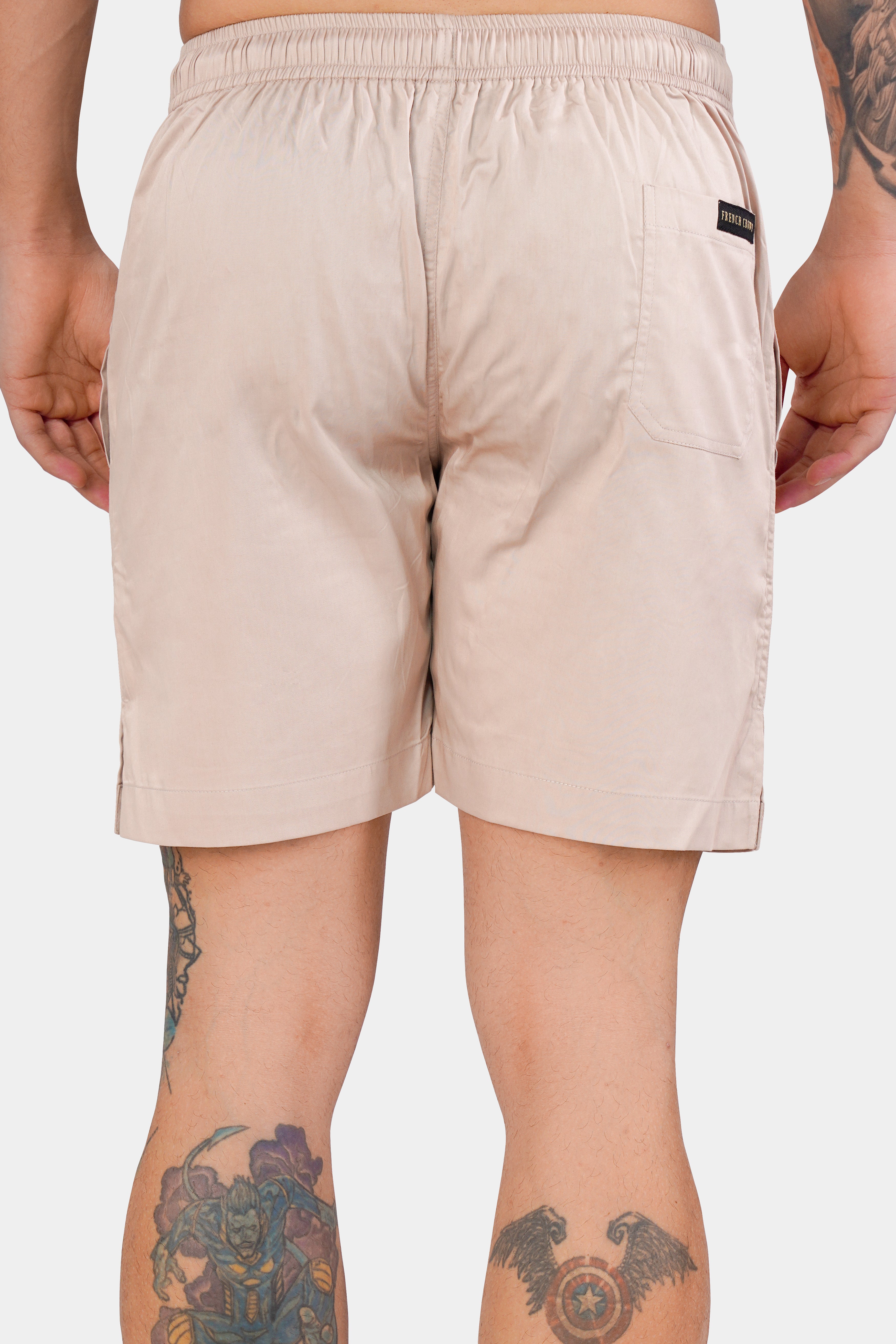 Oyster Beige Subtle Sheen Super Soft Premium Cotton Shorts