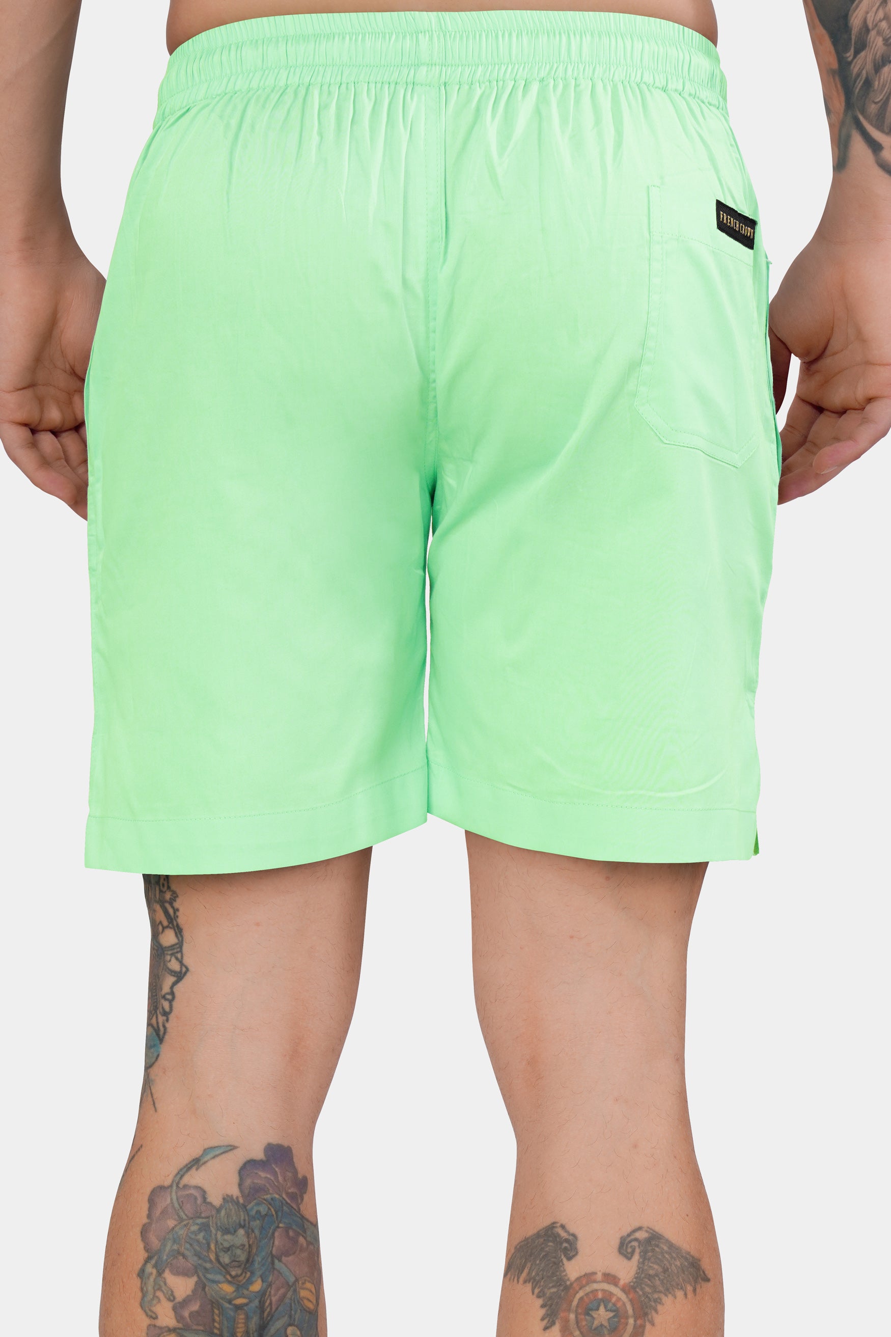 Fringy Green Subtle Sheen Super Soft Premium Cotton Shorts