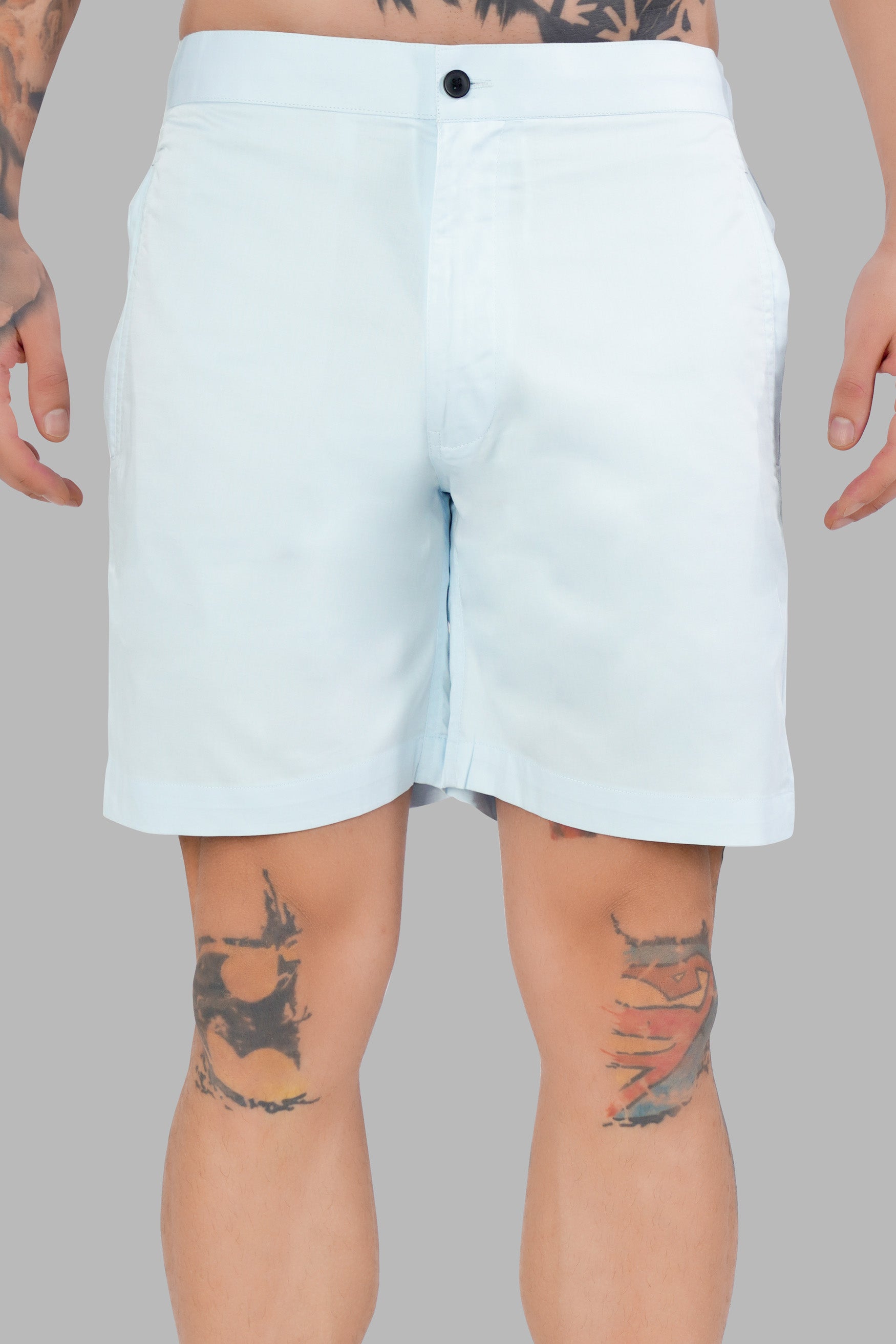 Hawkes Blue Subtle Sheen Super Soft Premium Cotton Shorts