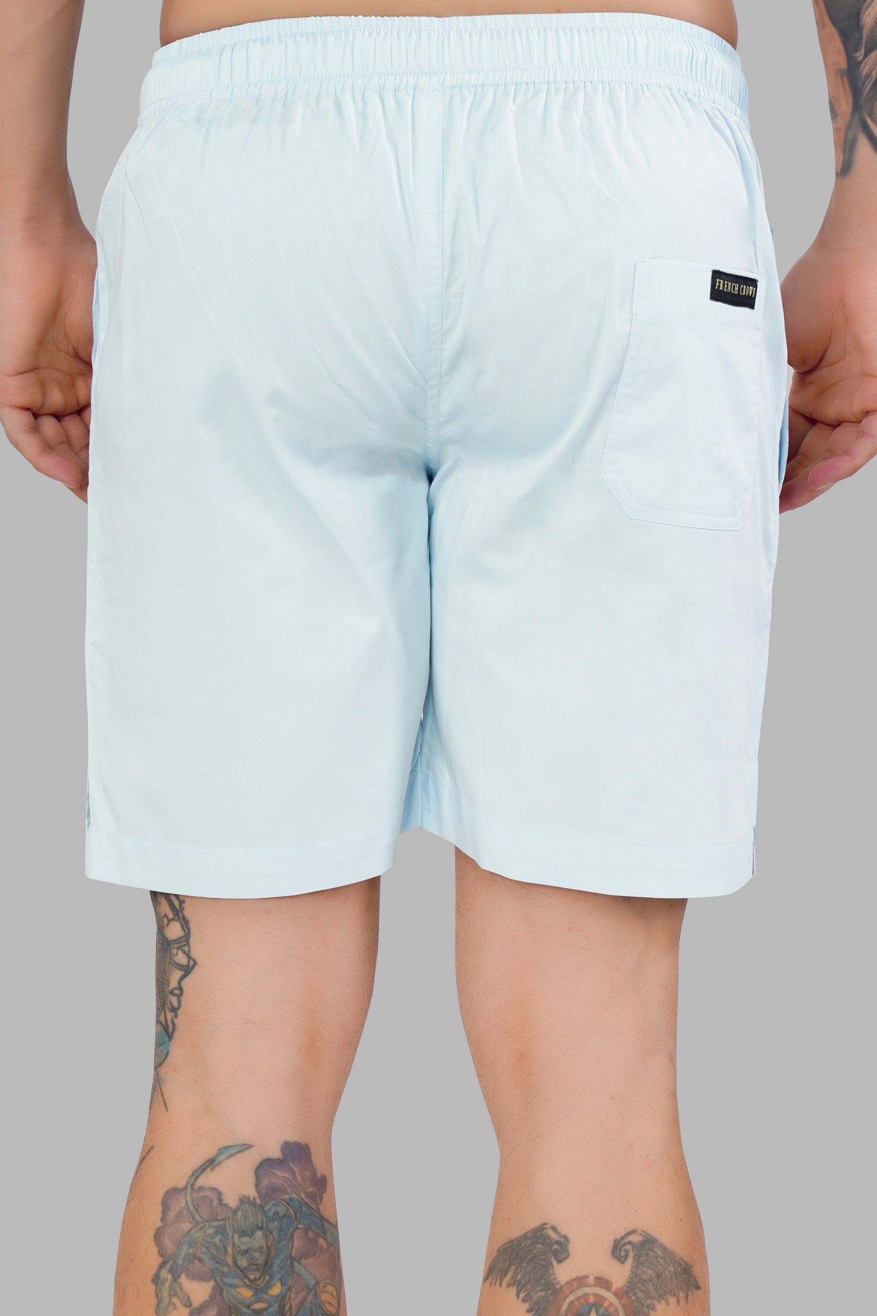 Hawkes Blue Subtle Sheen Super Soft Premium Cotton Shorts