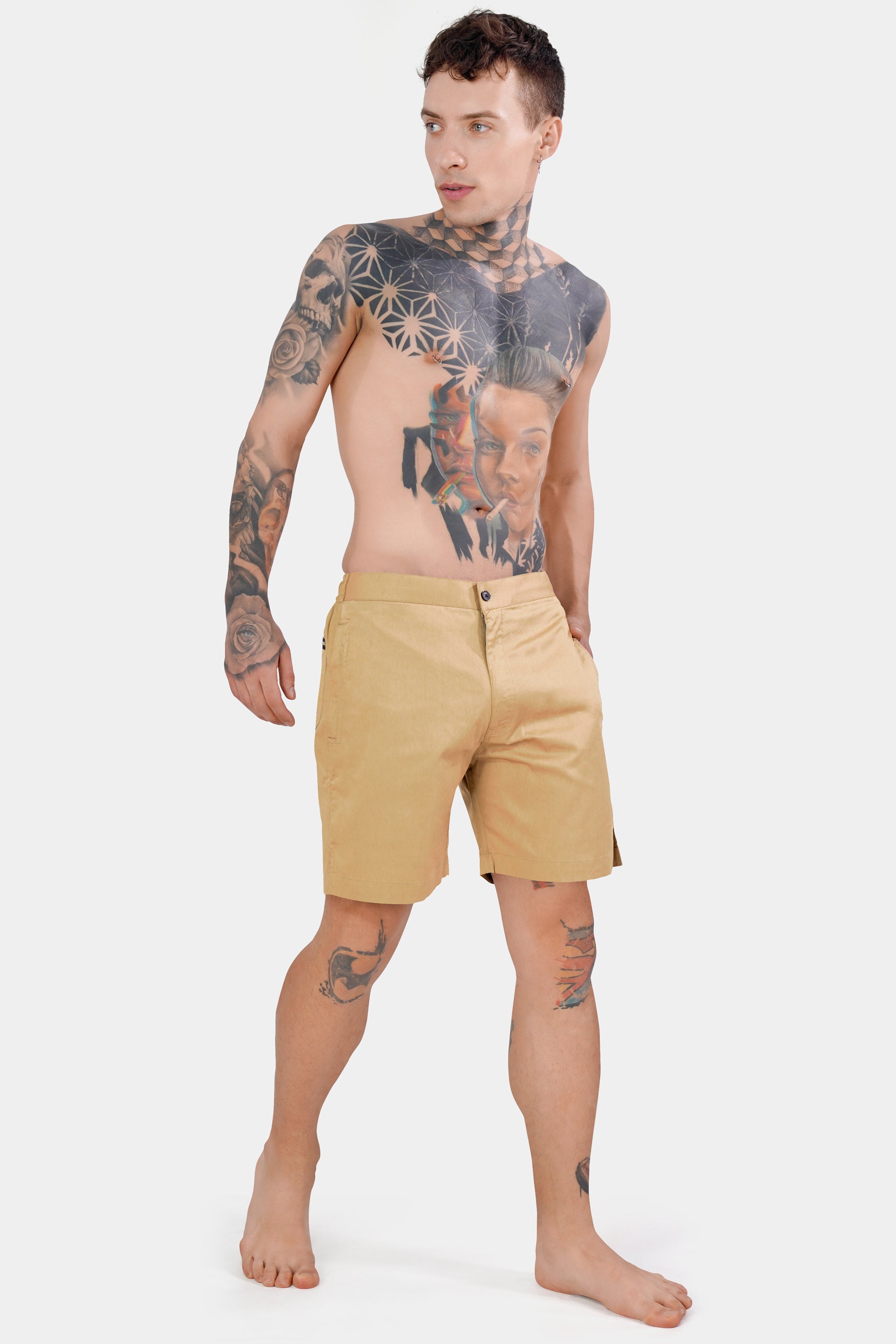 Pavlova Brown Subtle Sheen Super Soft Premium Cotton Shorts