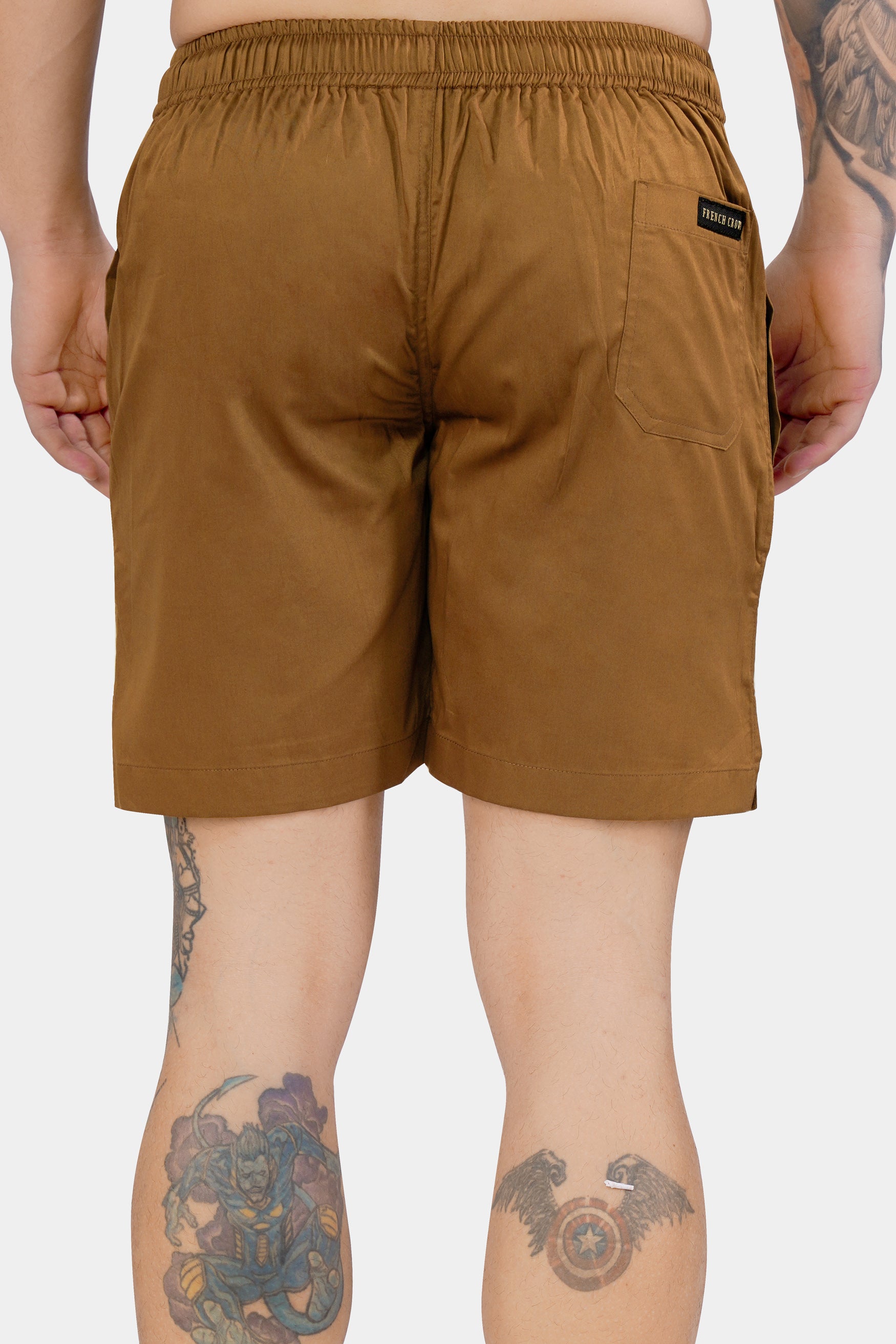 Sepia Brown Subtle Sheen Super Soft Premium Cotton Shorts