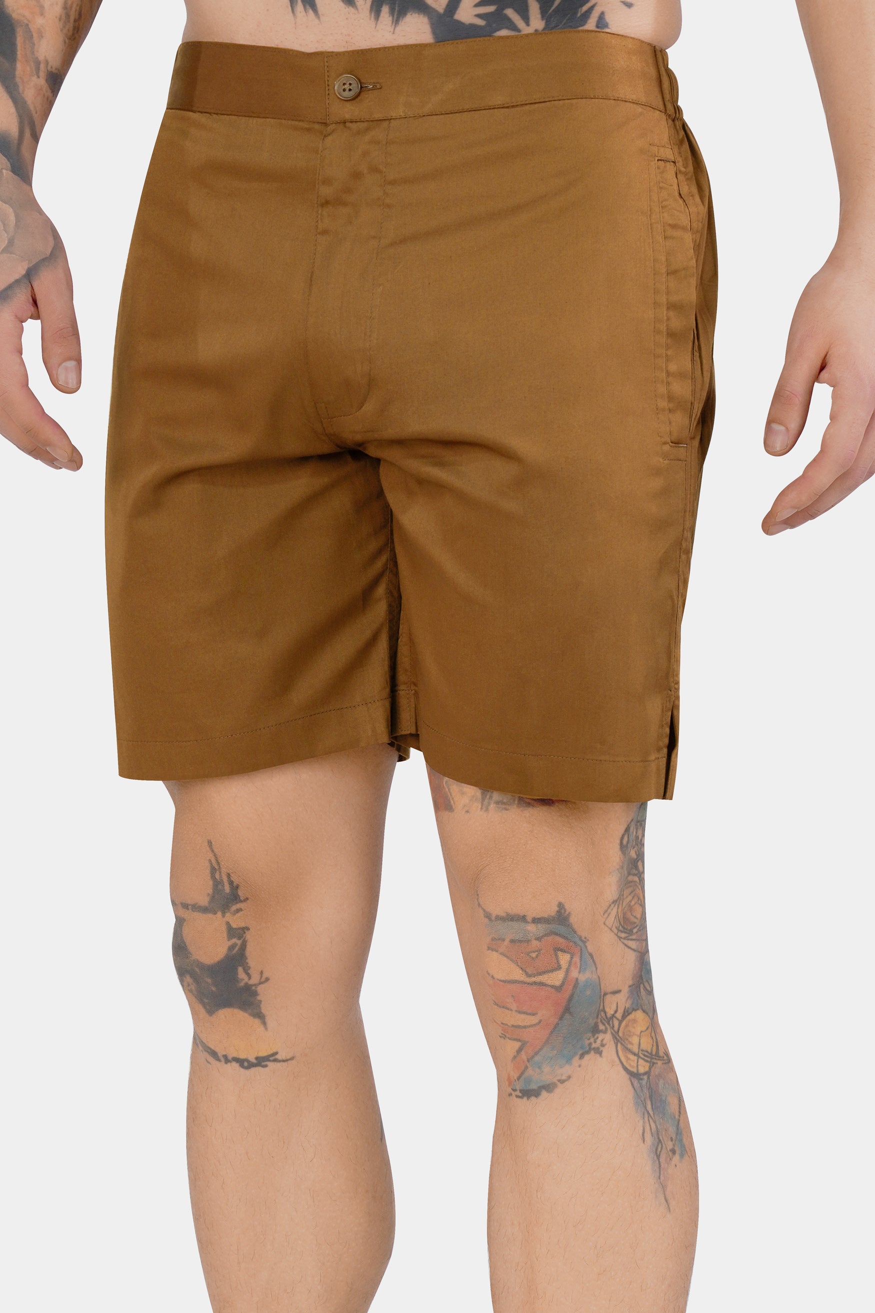 Sepia Brown Subtle Sheen Super Soft Premium Cotton Shorts