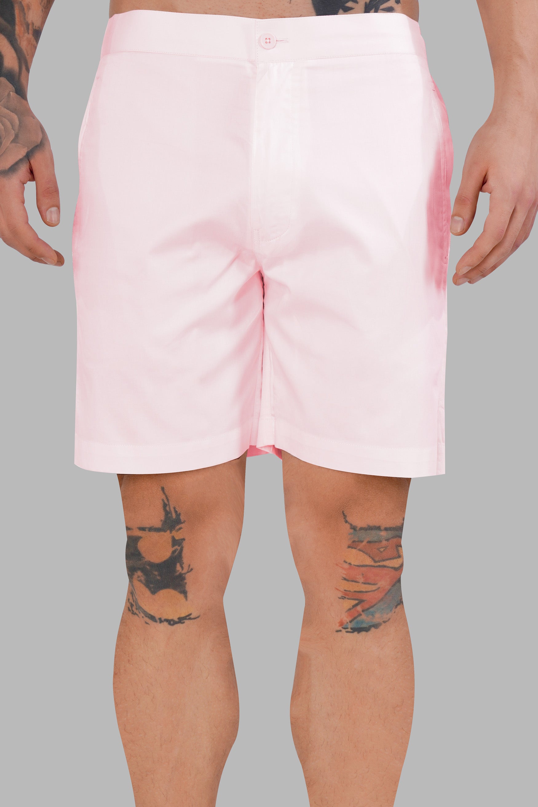 Bizarre Pink Subtle Sheen Super Soft Premium Cotton Shorts