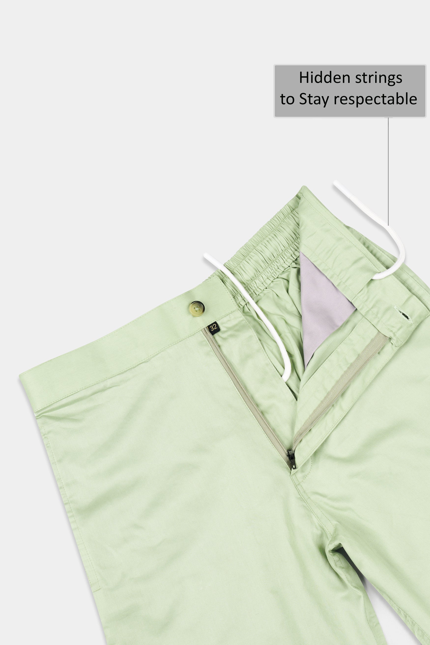 Sprout Green Subtle Sheen Super Soft Premium Cotton Shorts