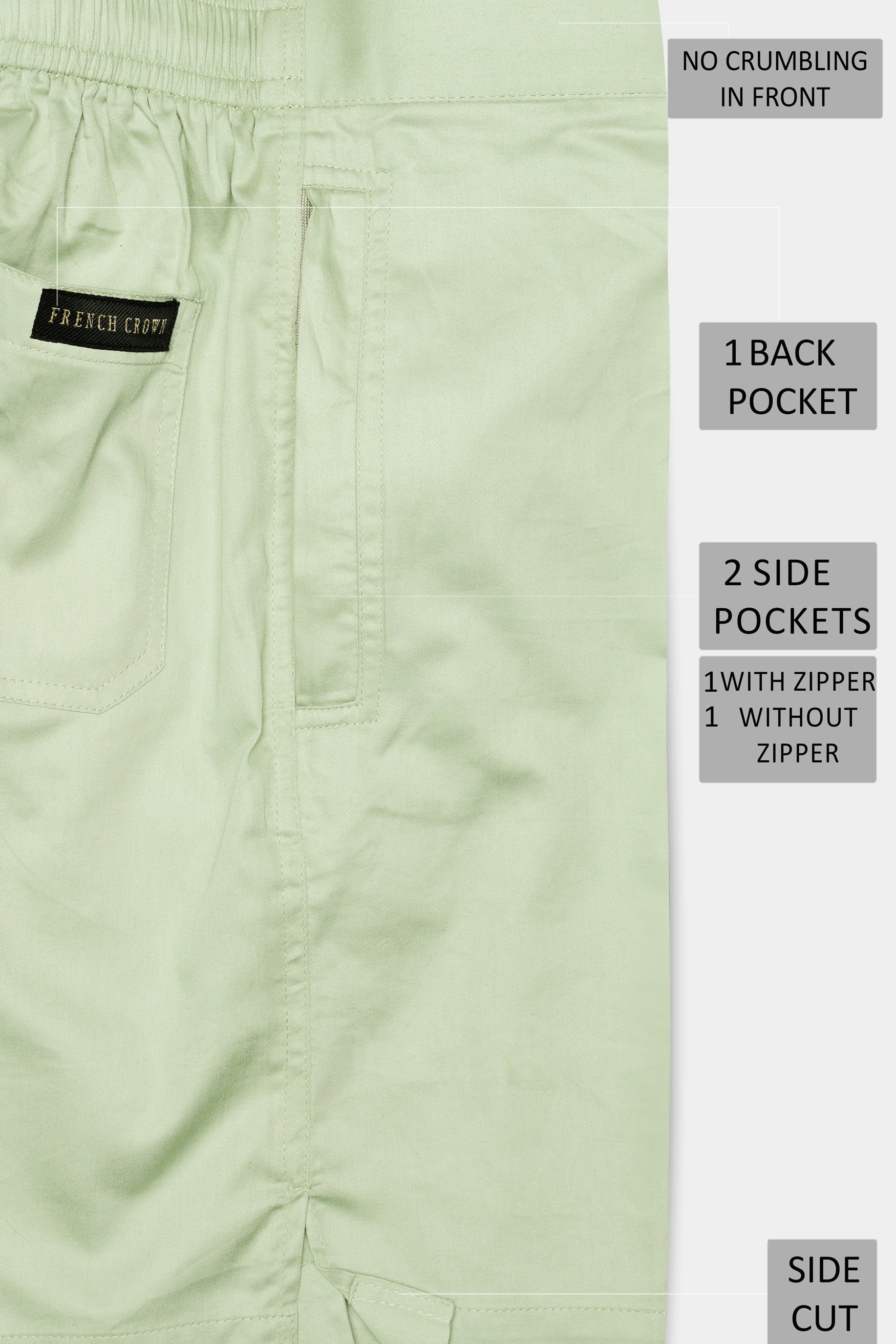 Sprout Green Subtle Sheen Super Soft Premium Cotton Shorts