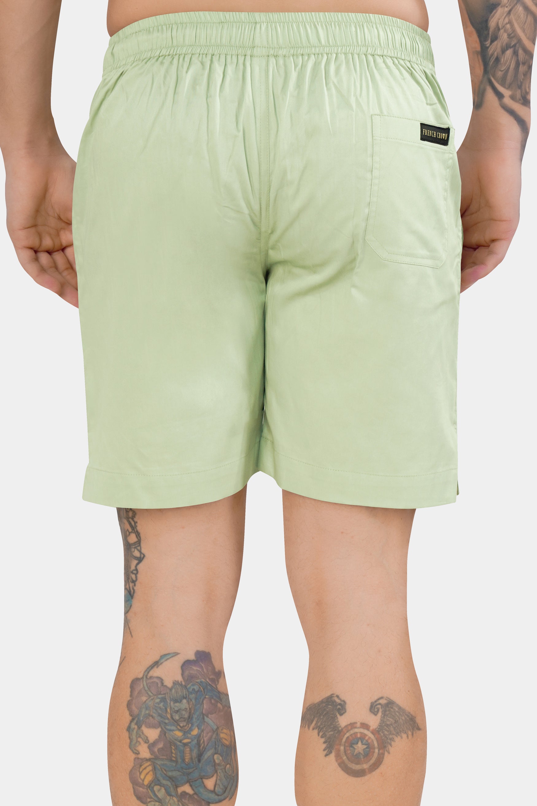 Sprout Green Subtle Sheen Super Soft Premium Cotton Shorts