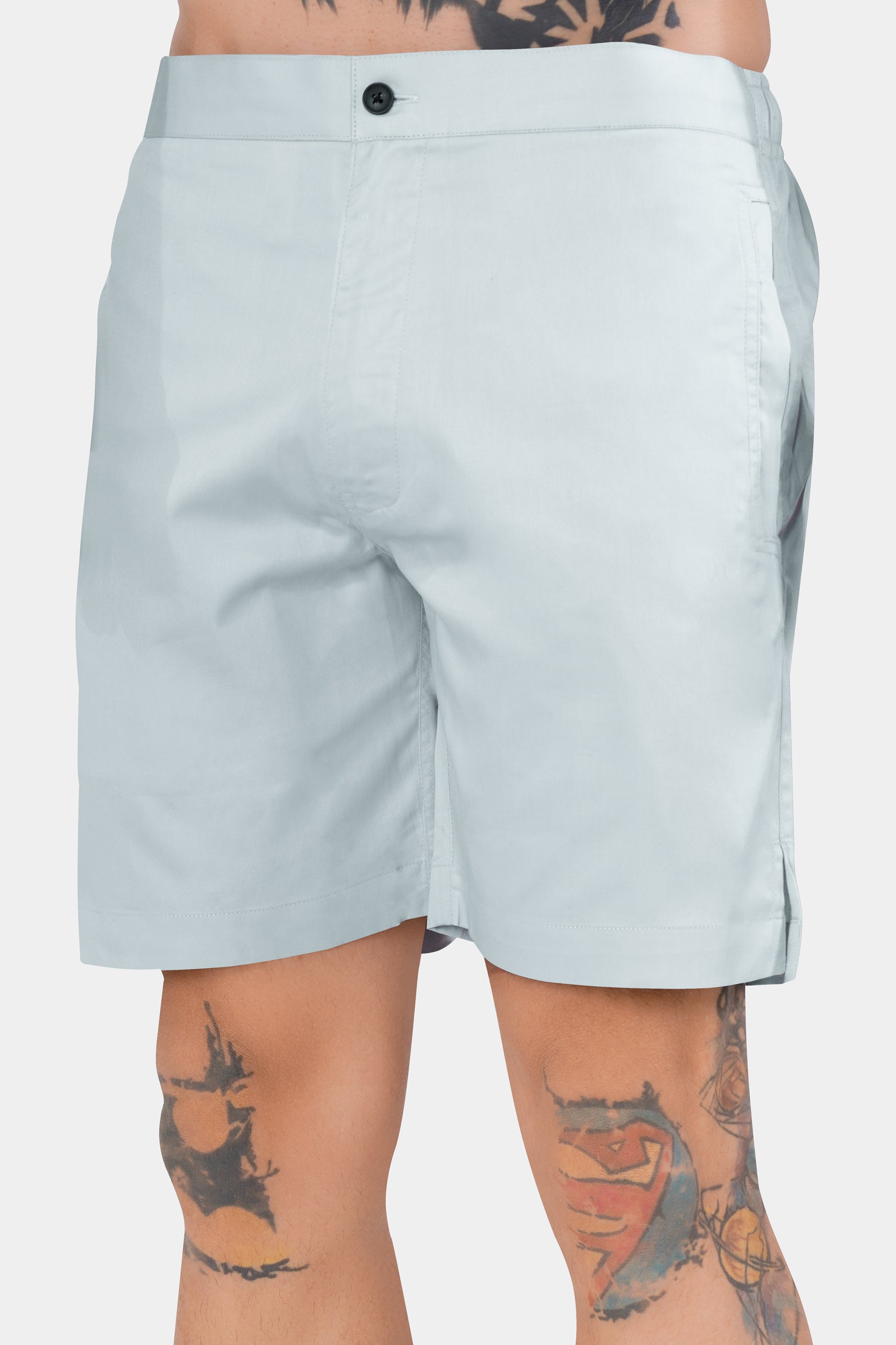 Geyser Blue Subtle Sheen Super Soft Premium Cotton Shorts