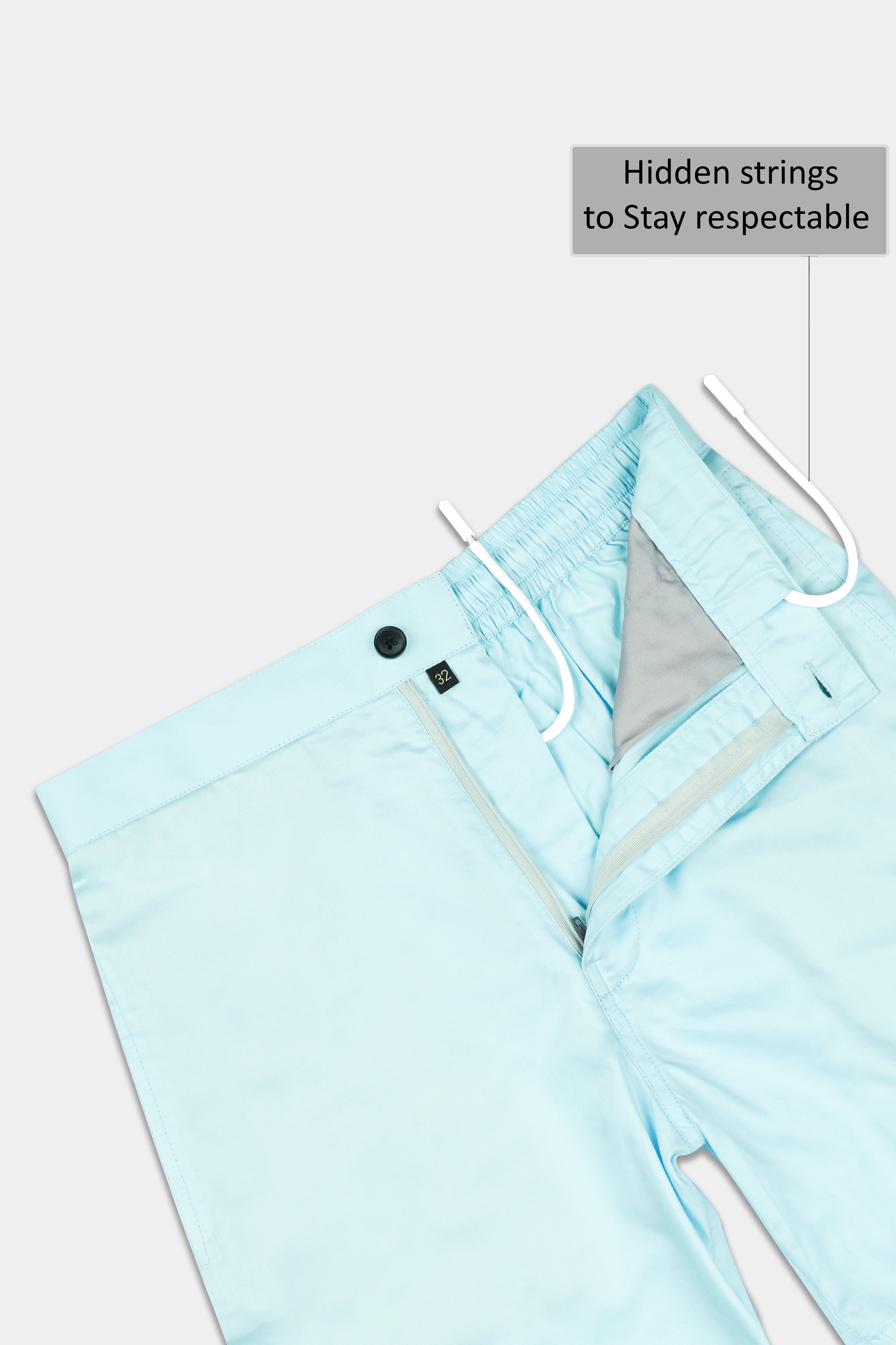 Iceberg Blue Subtle Sheen Super Soft Premium Cotton Shorts