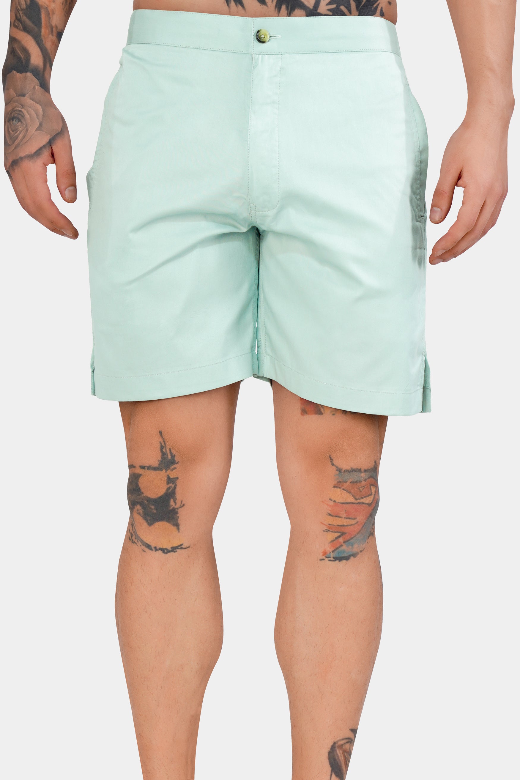 Harp Green Subtle Sheen Super Soft Premium Cotton Shorts