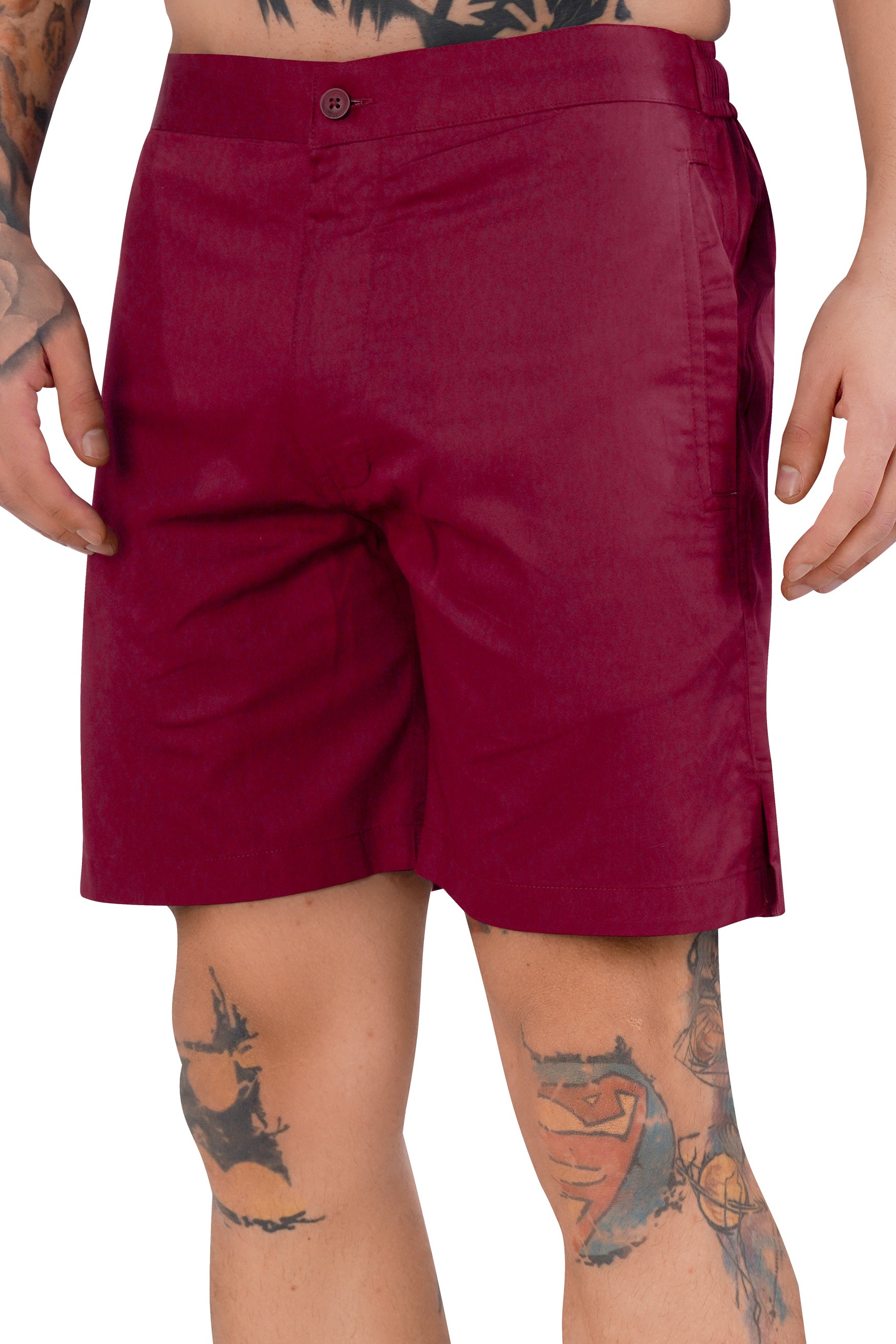 Claret Maroon Subtle Sheen Super Soft Premium Cotton Shorts SR305-28,  SR305-30,  SR305-32,  SR305-34,  SR305-36,  SR305-38,  SR305-40,  SR305-42,  SR305-44