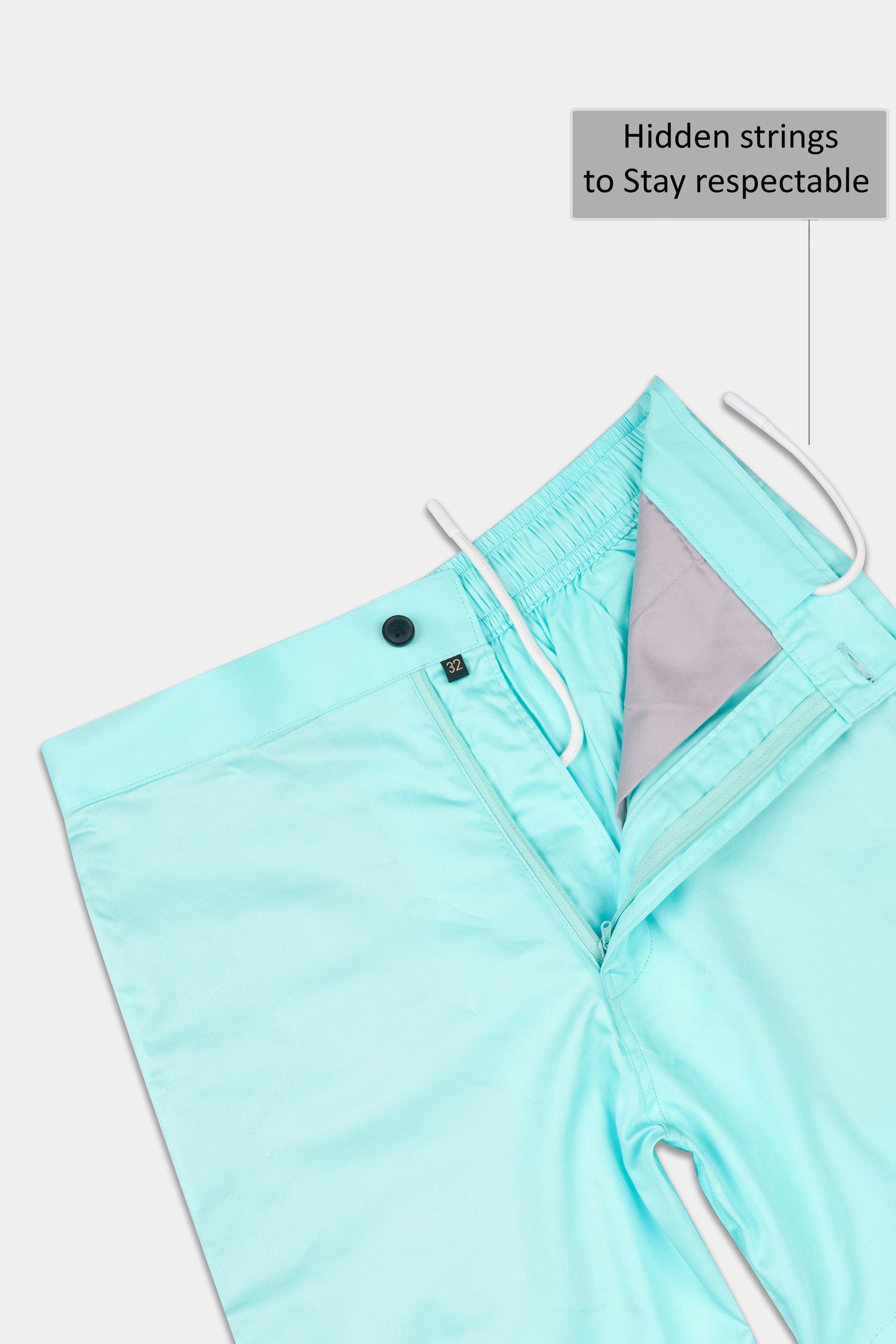 Cyan Blue Subtle Sheen Super Soft Premium Cotton Shorts SR307-28,  SR307-30,  SR307-32,  SR307-34,  SR307-36,  SR307-38,  SR307-40,  SR307-42,  SR307-44