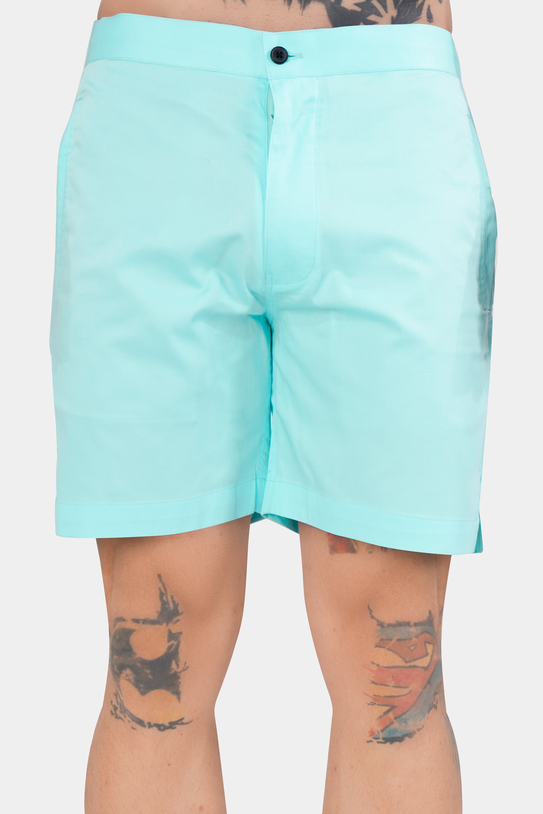 Cyan Blue Subtle Sheen Super Soft Premium Cotton Shorts SR307-28,  SR307-30,  SR307-32,  SR307-34,  SR307-36,  SR307-38,  SR307-40,  SR307-42,  SR307-44