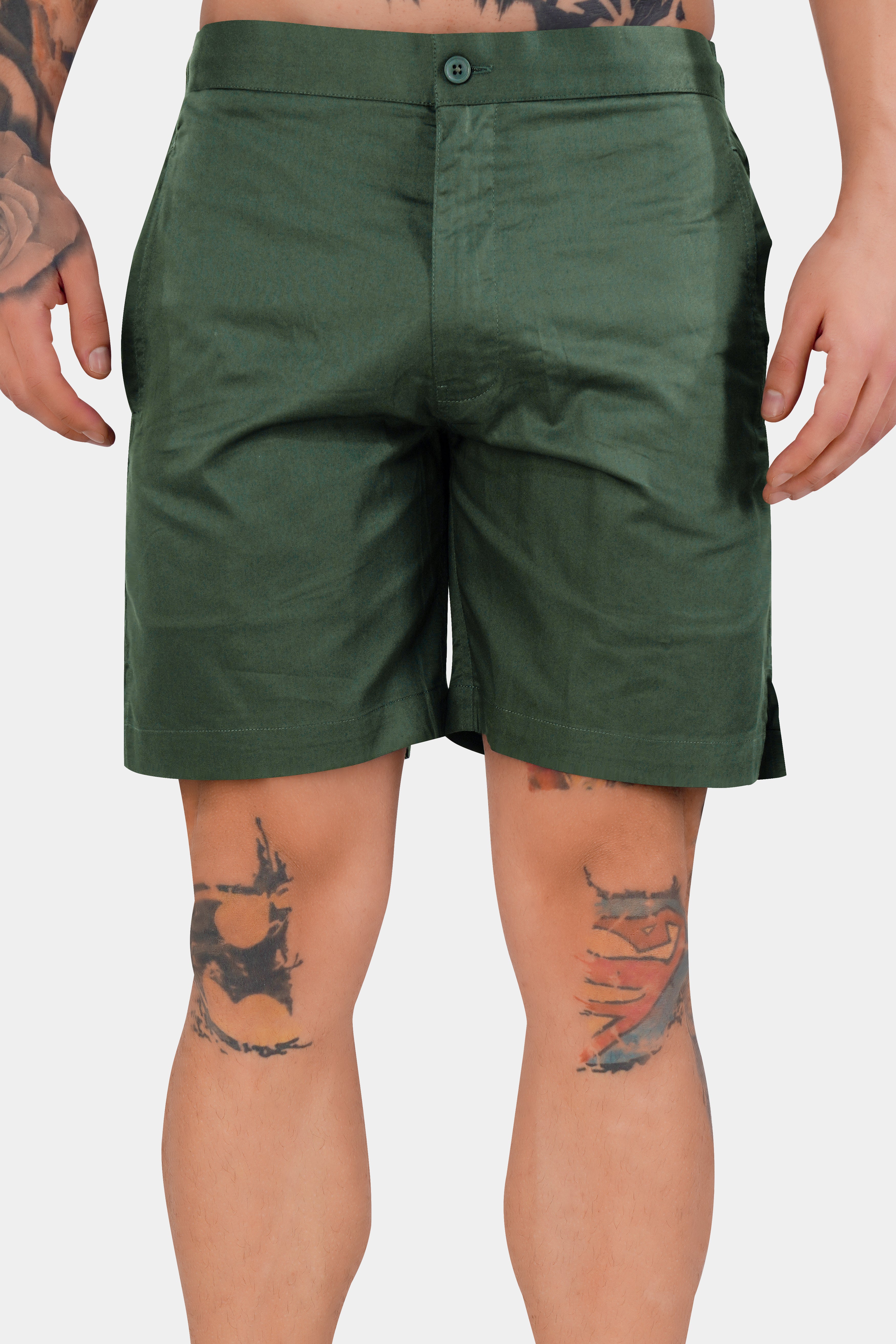 Asparagus Green Subtle Sheen Super Soft Premium Cotton Shorts SR320-28,  SR320-30,  SR320-32,  SR320-34,  SR320-36,  SR320-38,  SR320-40,  SR320-42,  SR320-44