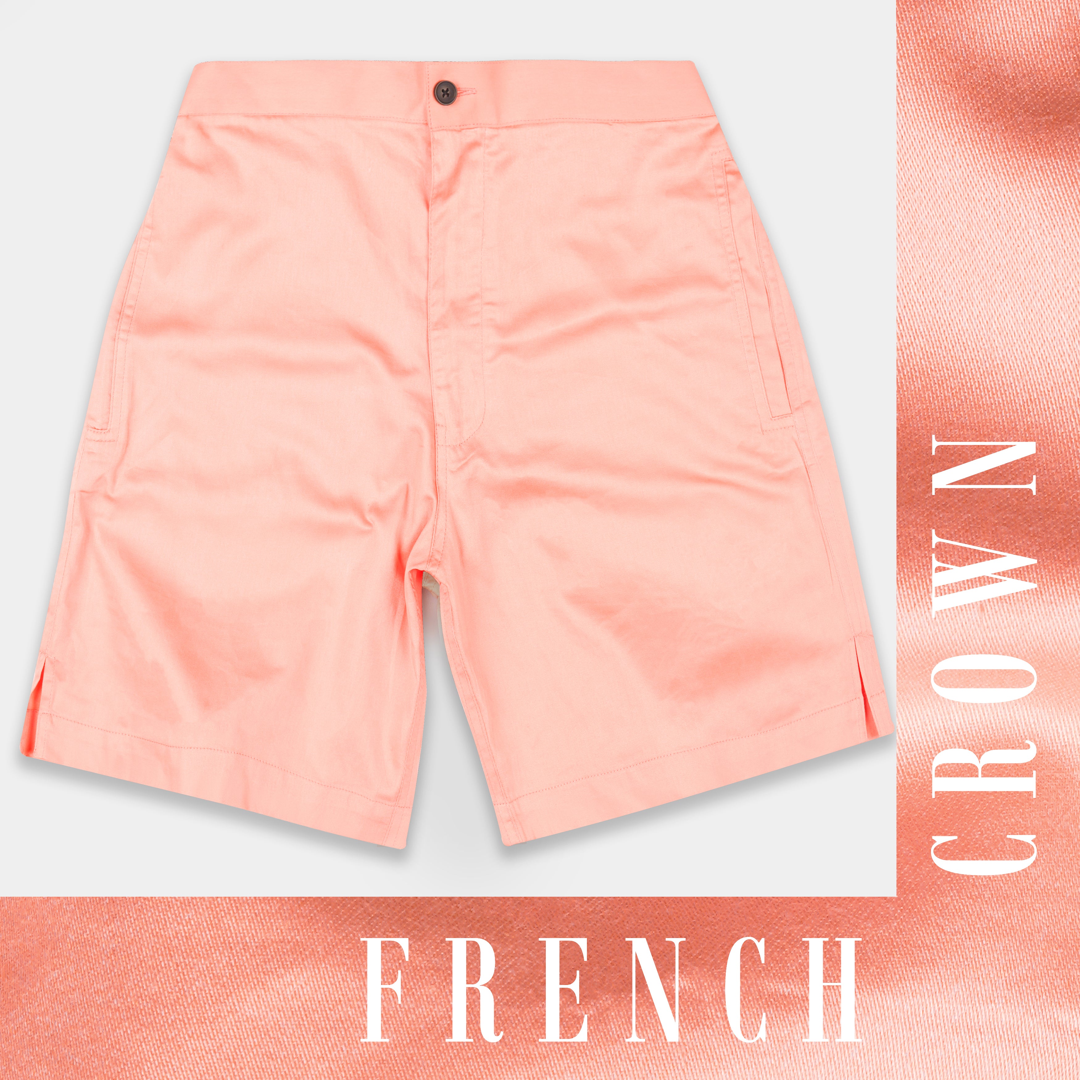 Salmon Peach Subtle Sheen Super Soft Premium Cotton Shorts SR323-28,  SR323-30,  SR323-32,  SR323-34,  SR323-36,  SR323-38,  SR323-40,  SR323-42,  SR323-44