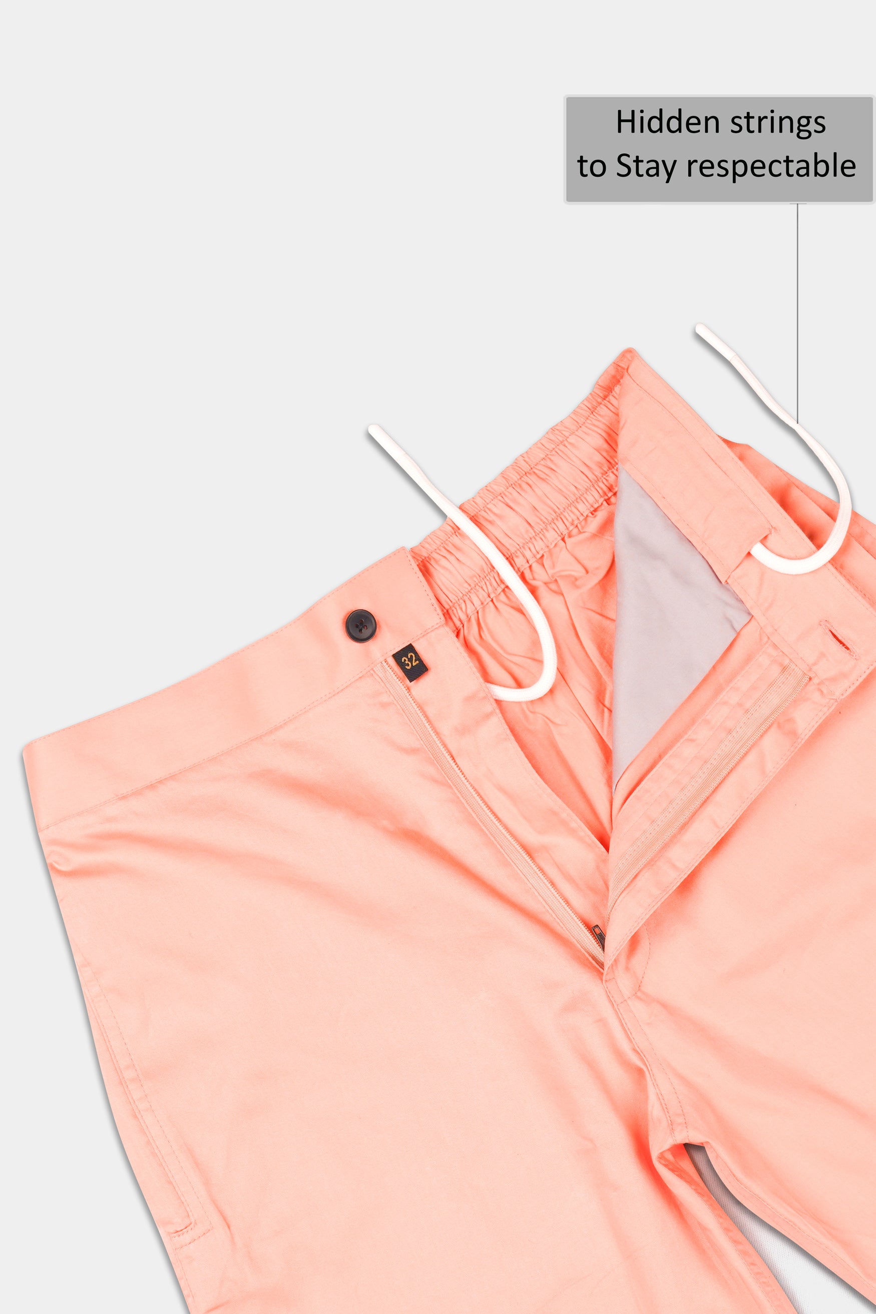 Salmon Peach Subtle Sheen Super Soft Premium Cotton Shorts SR323-28,  SR323-30,  SR323-32,  SR323-34,  SR323-36,  SR323-38,  SR323-40,  SR323-42,  SR323-44