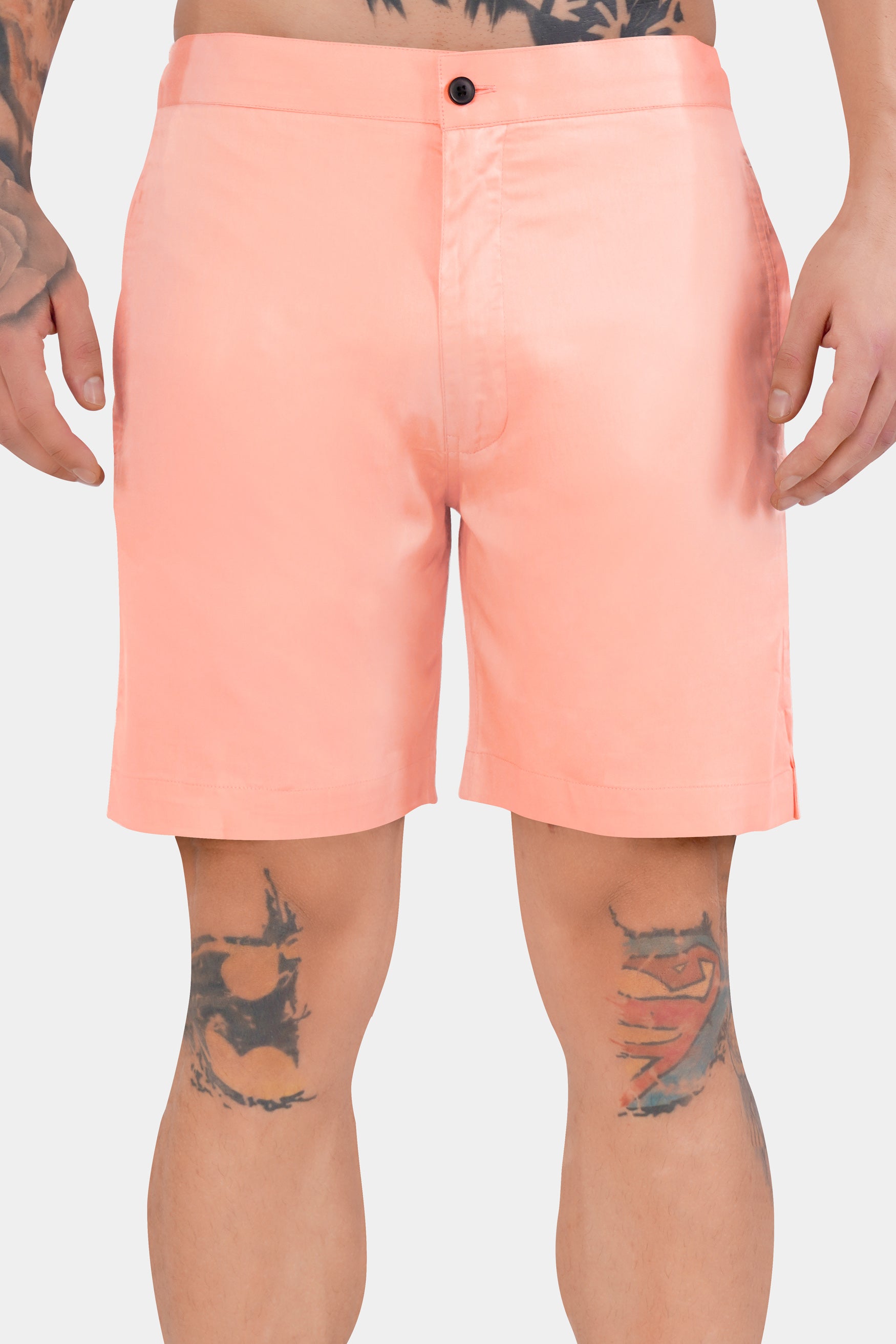 Salmon Peach Subtle Sheen Super Soft Premium Cotton Shorts SR323-28,  SR323-30,  SR323-32,  SR323-34,  SR323-36,  SR323-38,  SR323-40,  SR323-42,  SR323-44