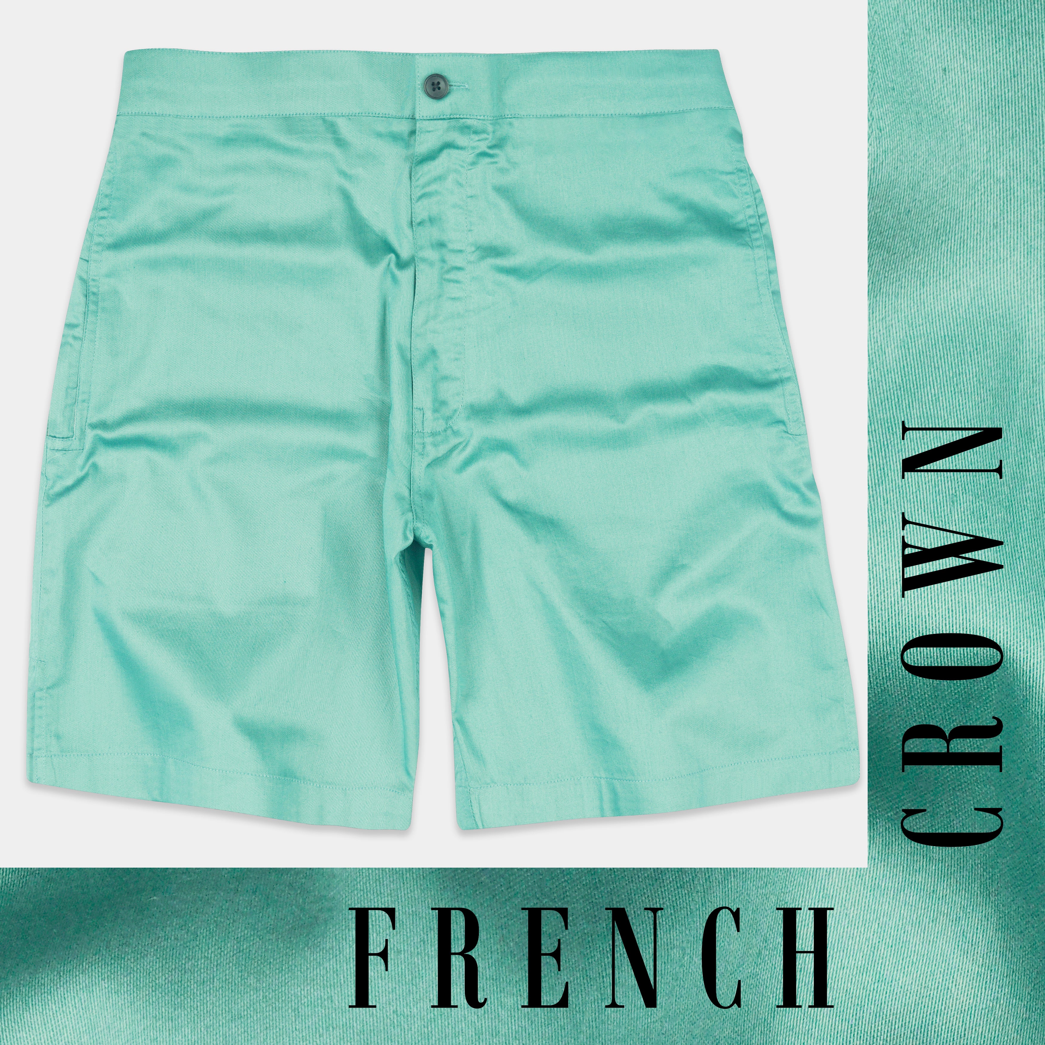 Seafoam Green Subtle Sheen Super Soft Premium Cotton Shorts SR339-28,  SR339-30,  SR339-32,  SR339-34,  SR339-36,  SR339-38,  SR339-40,  SR339-42,  SR339-44